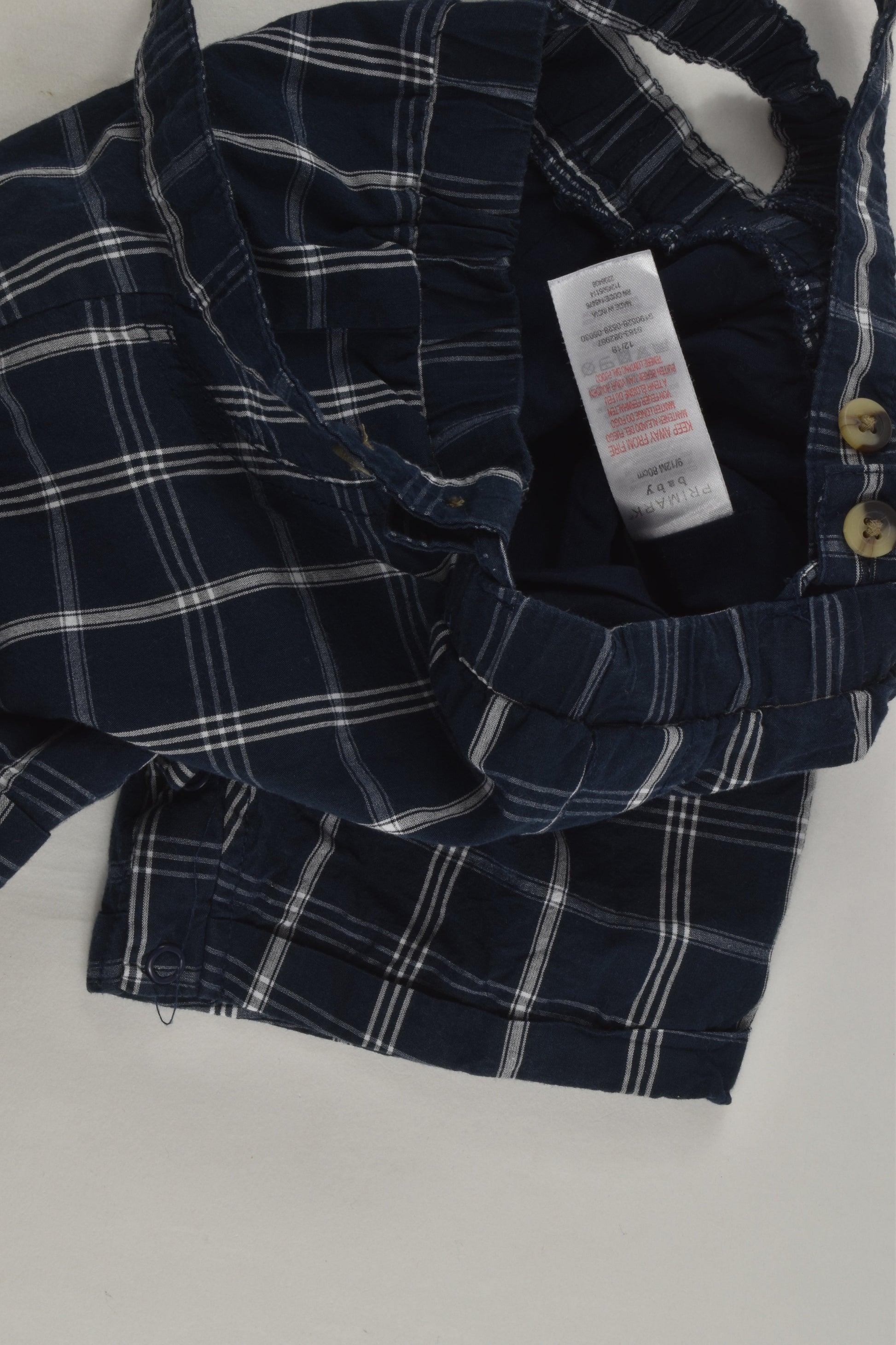Primark Size 0 (80 cm) Checked Lined Suspender Shorts