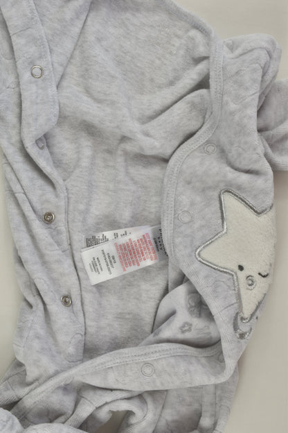 Primark Size 000 (62 cm) 'Wish Upon A Star' Footed Velour Romper