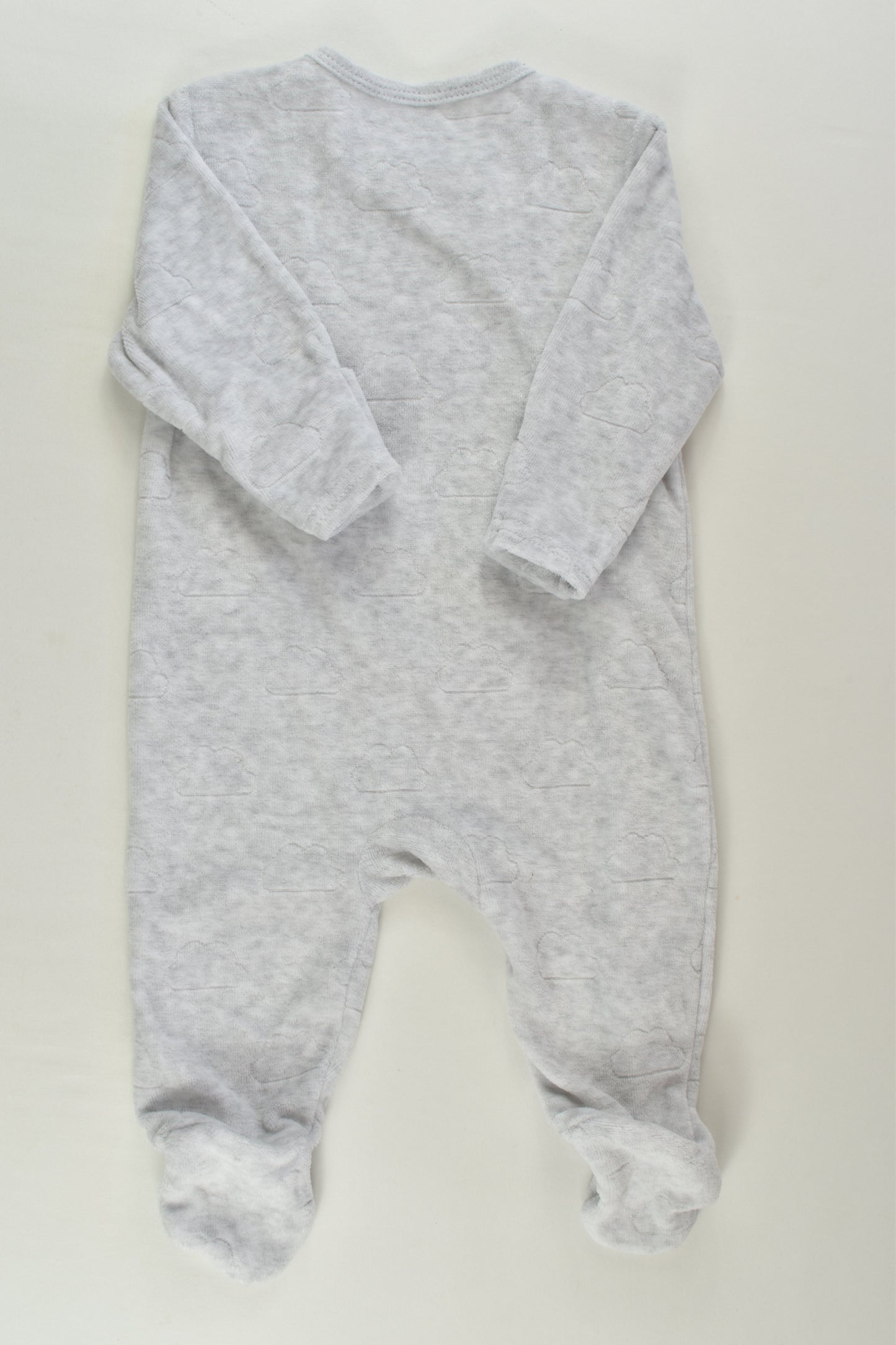 Primark Size 000 (62 cm) 'Wish Upon A Star' Footed Velour Romper