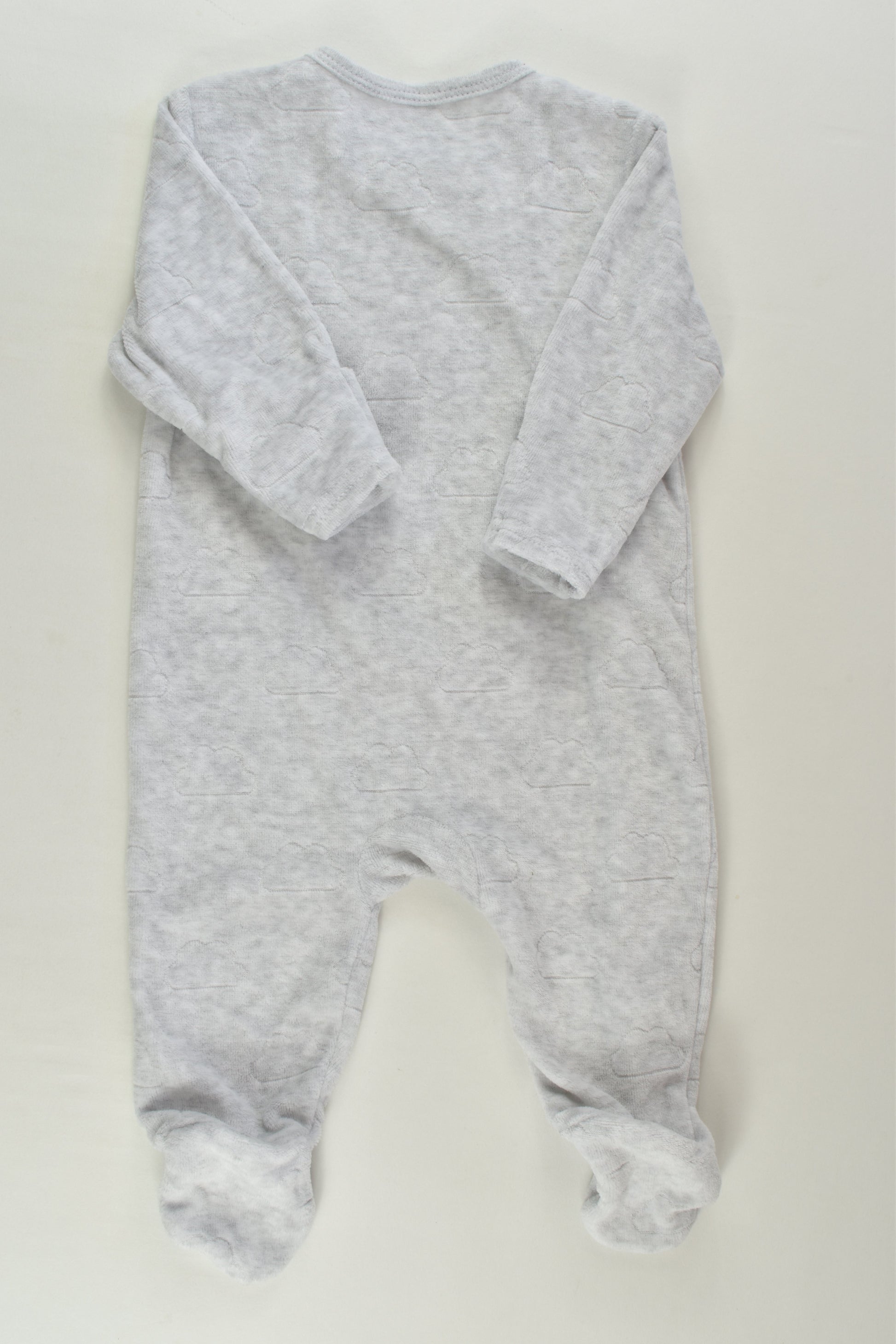 Primark Size 000 (62 cm) 'Wish Upon A Star' Footed Velour Romper