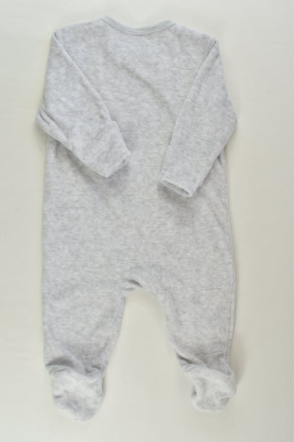 Primark Size 000 (62 cm) 'Wish Upon A Star' Footed Velour Romper