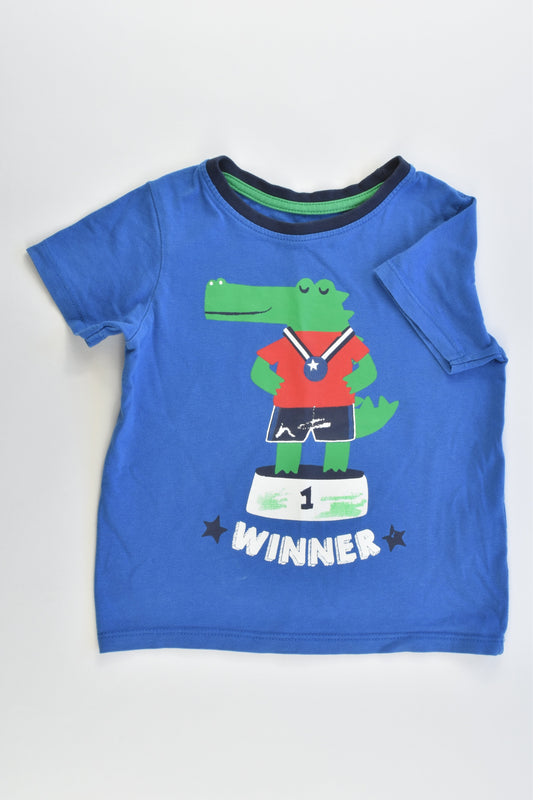 Primark Size 1 (12-18 months, 86 cm) Crocodile 'Winner' T-shirt