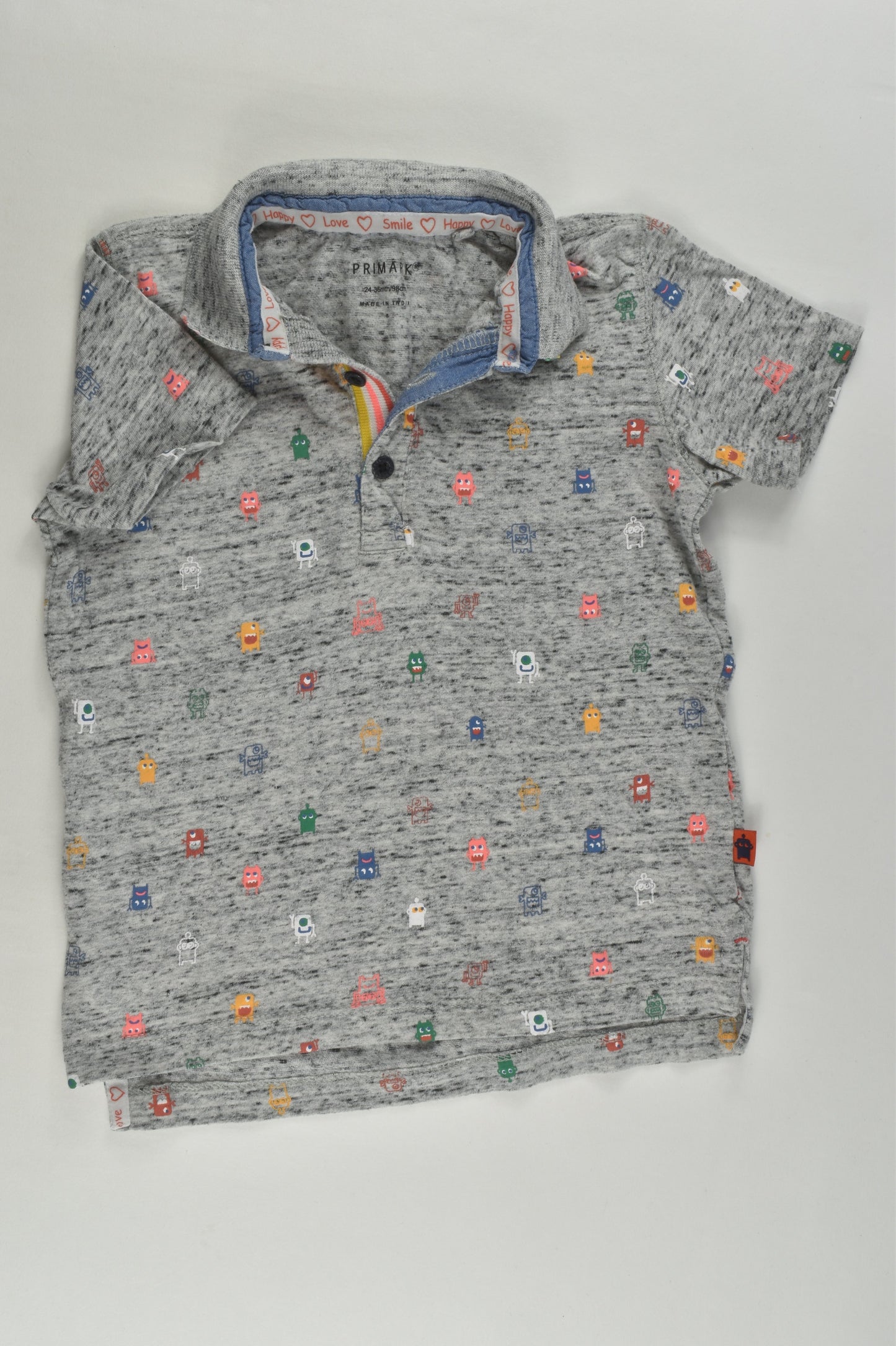 Primark Size 2-3 Happy Monsters Polo Shirt