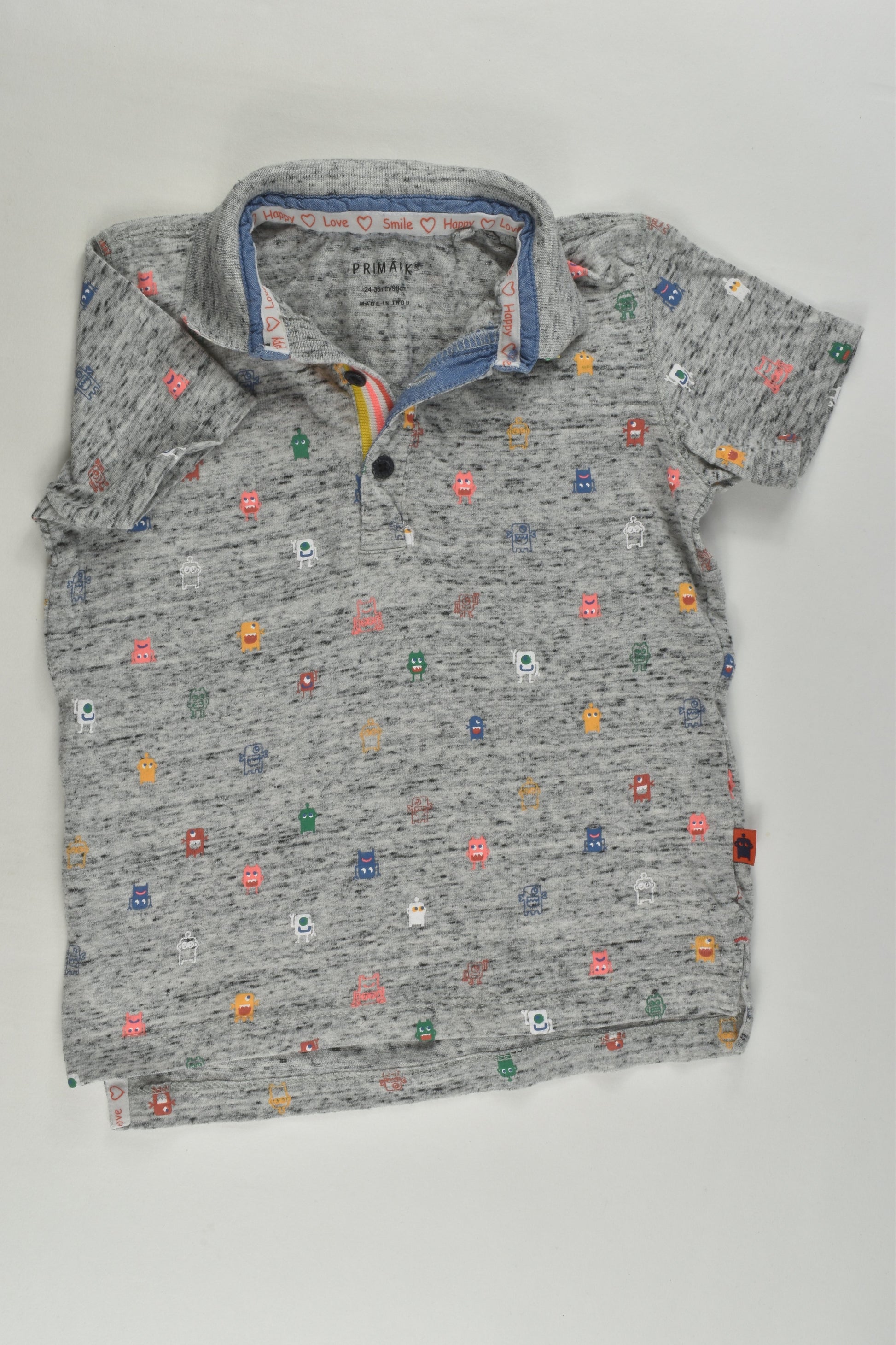 Primark Size 2-3 Happy Monsters Polo Shirt