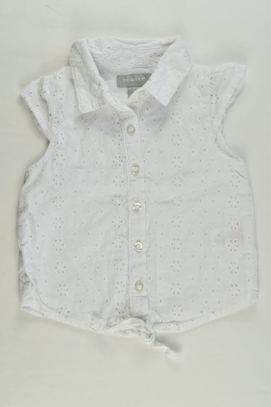Primark Size 2 (92 cm) Lined Lace Tie-Front Shirt