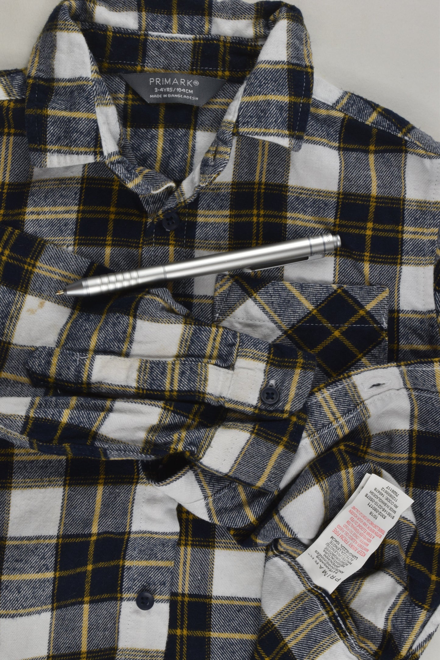 Primark Size 3-4 Checked Winter Shirt