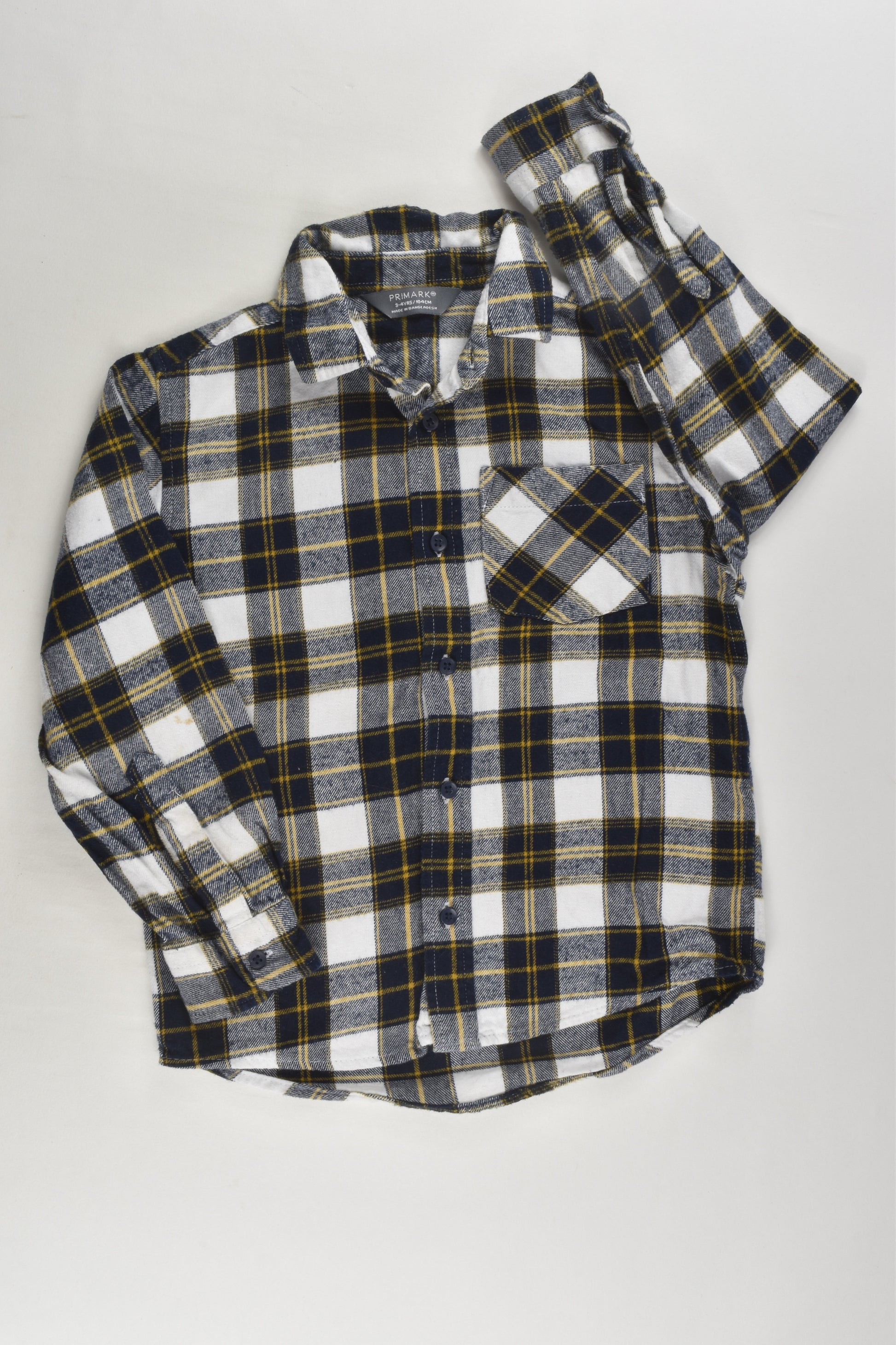 Primark Size 3-4 Checked Winter Shirt