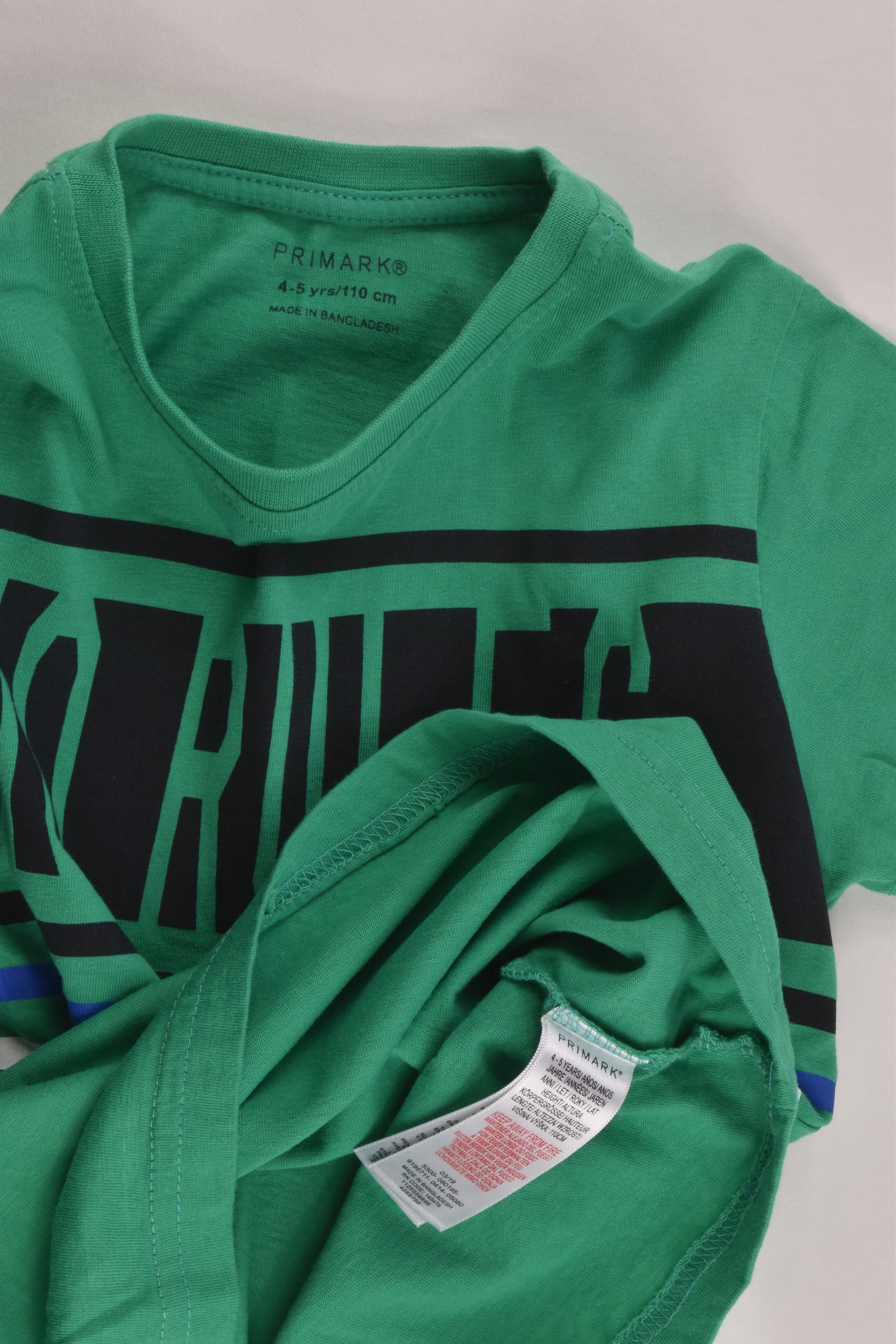 Primark Size 4-5 (110 cm) 'No Rules' T-shirt