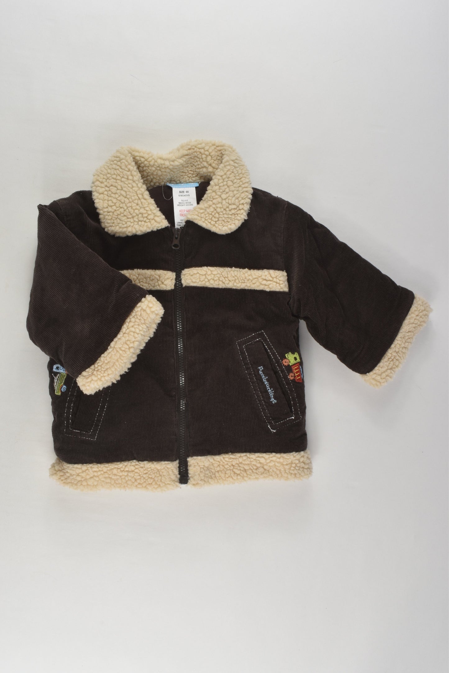 Puddle Ducklings Size 00 (6 months) Warm Sherpa Cord Jacket
