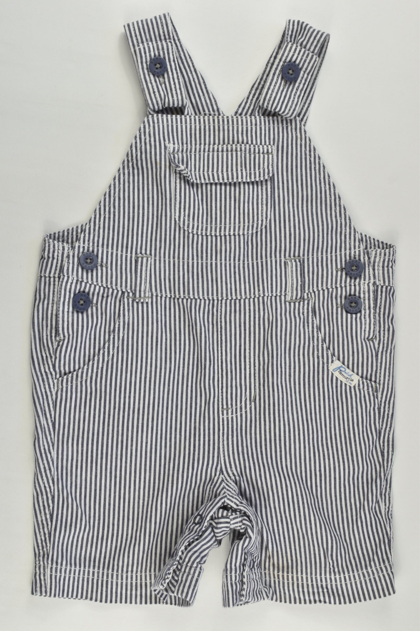 Pumpkin Patch Size 0 (6-12 months) Striped Short Overalls