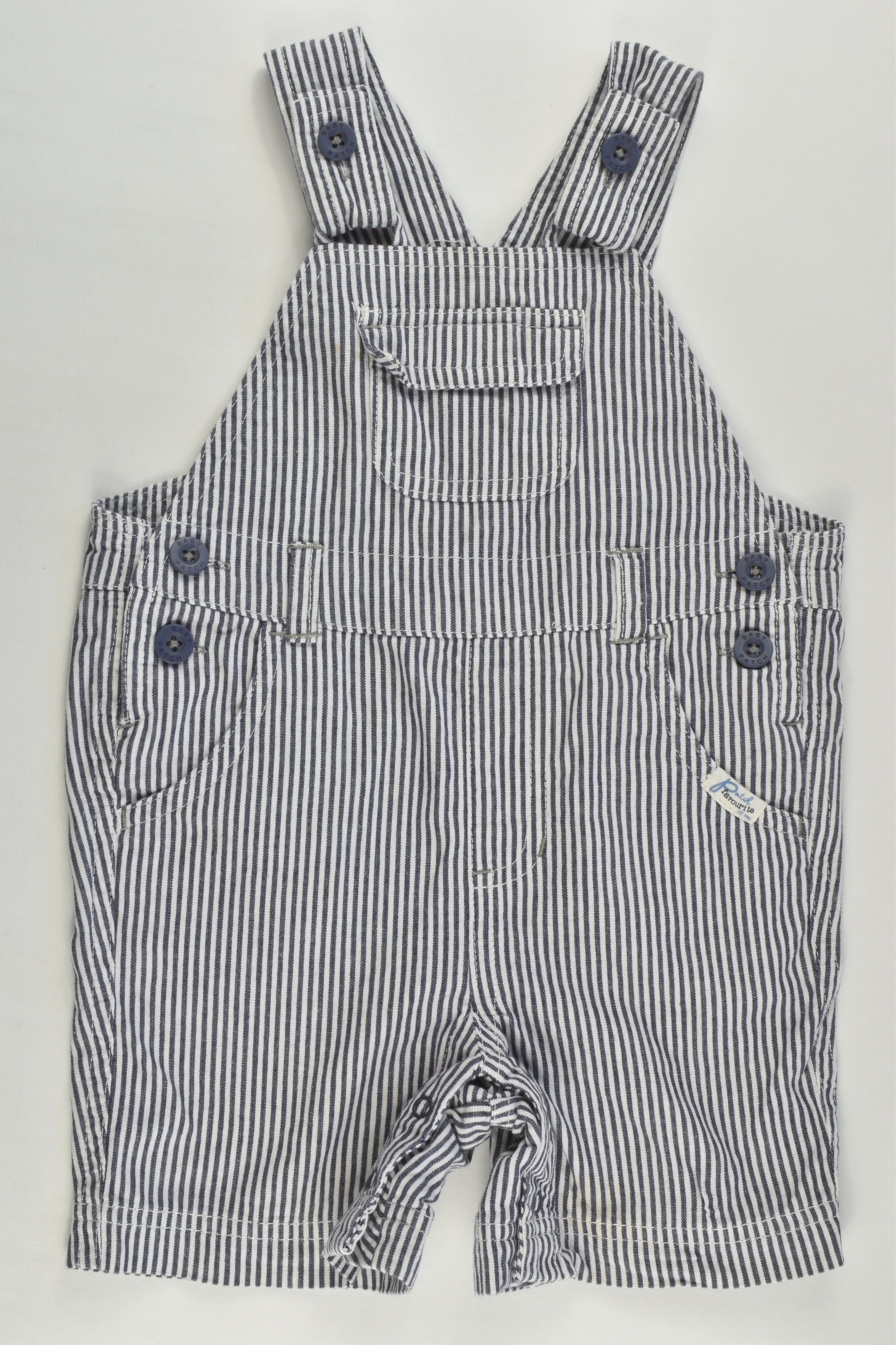 Pumpkin Patch Size 0 (6-12 months) Striped Short Overalls