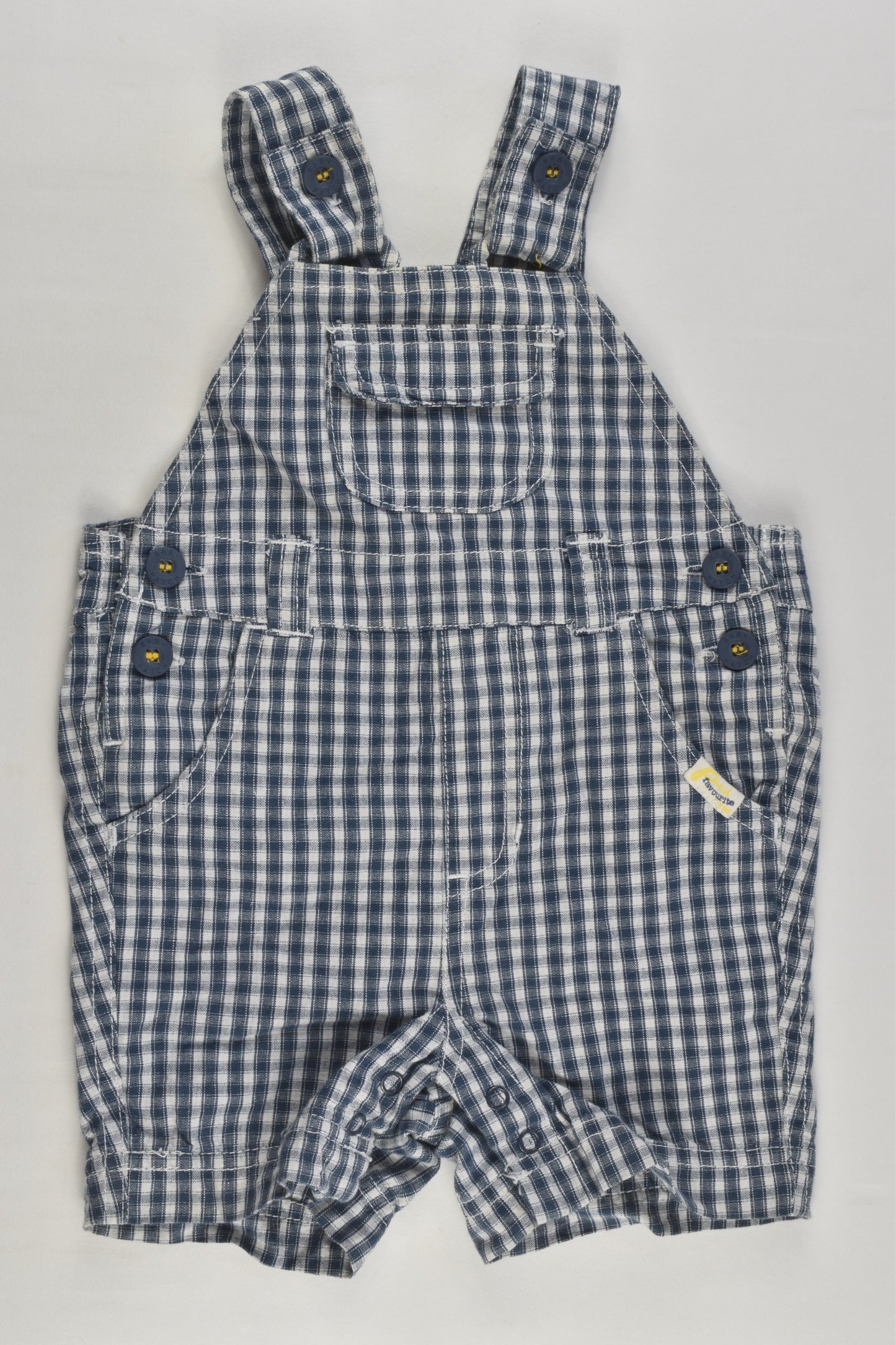 Pumpkin Patch Size 00 (3-6 months) Checked Short Overalls