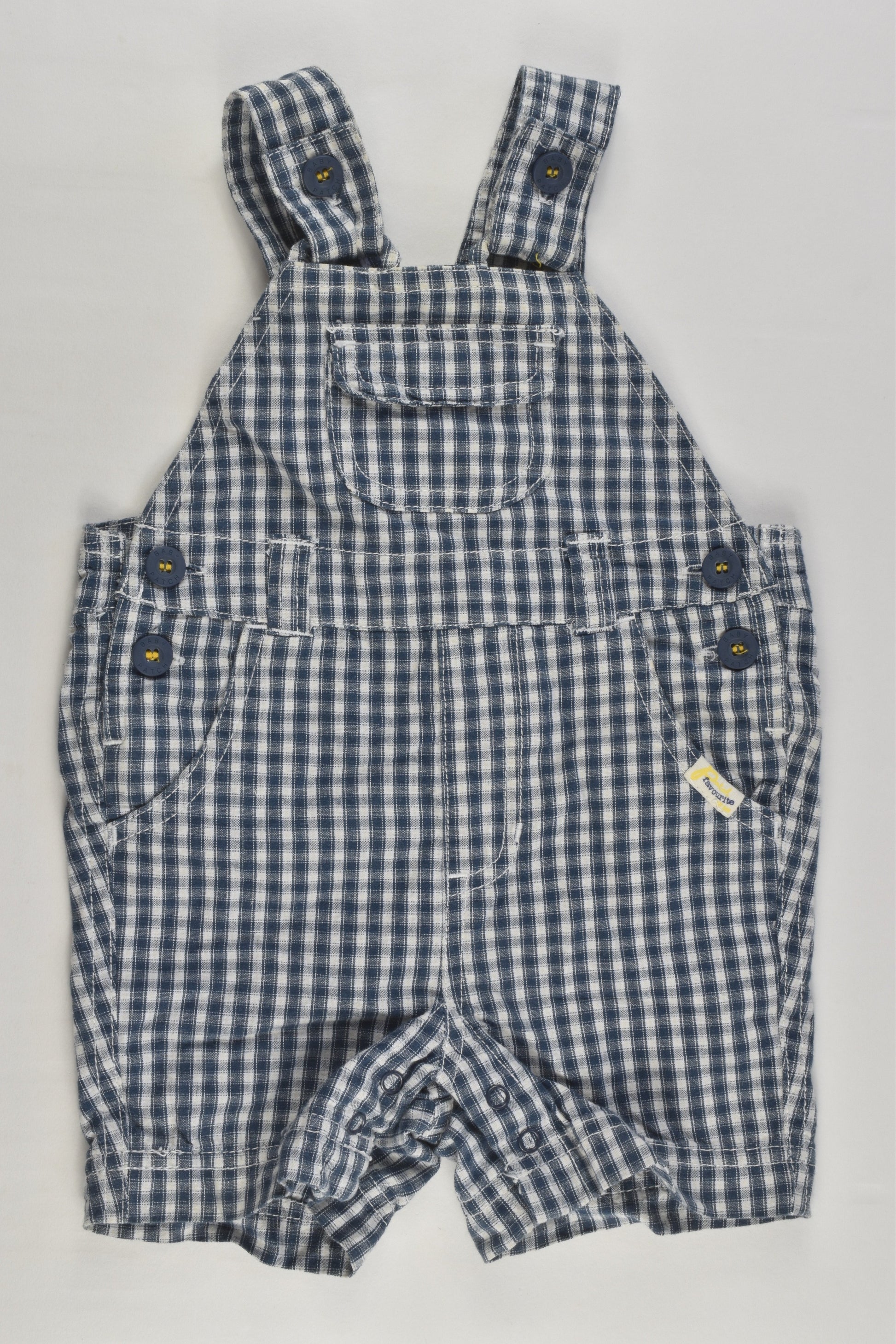 Pumpkin Patch Size 00 (3-6 months) Checked Short Overalls