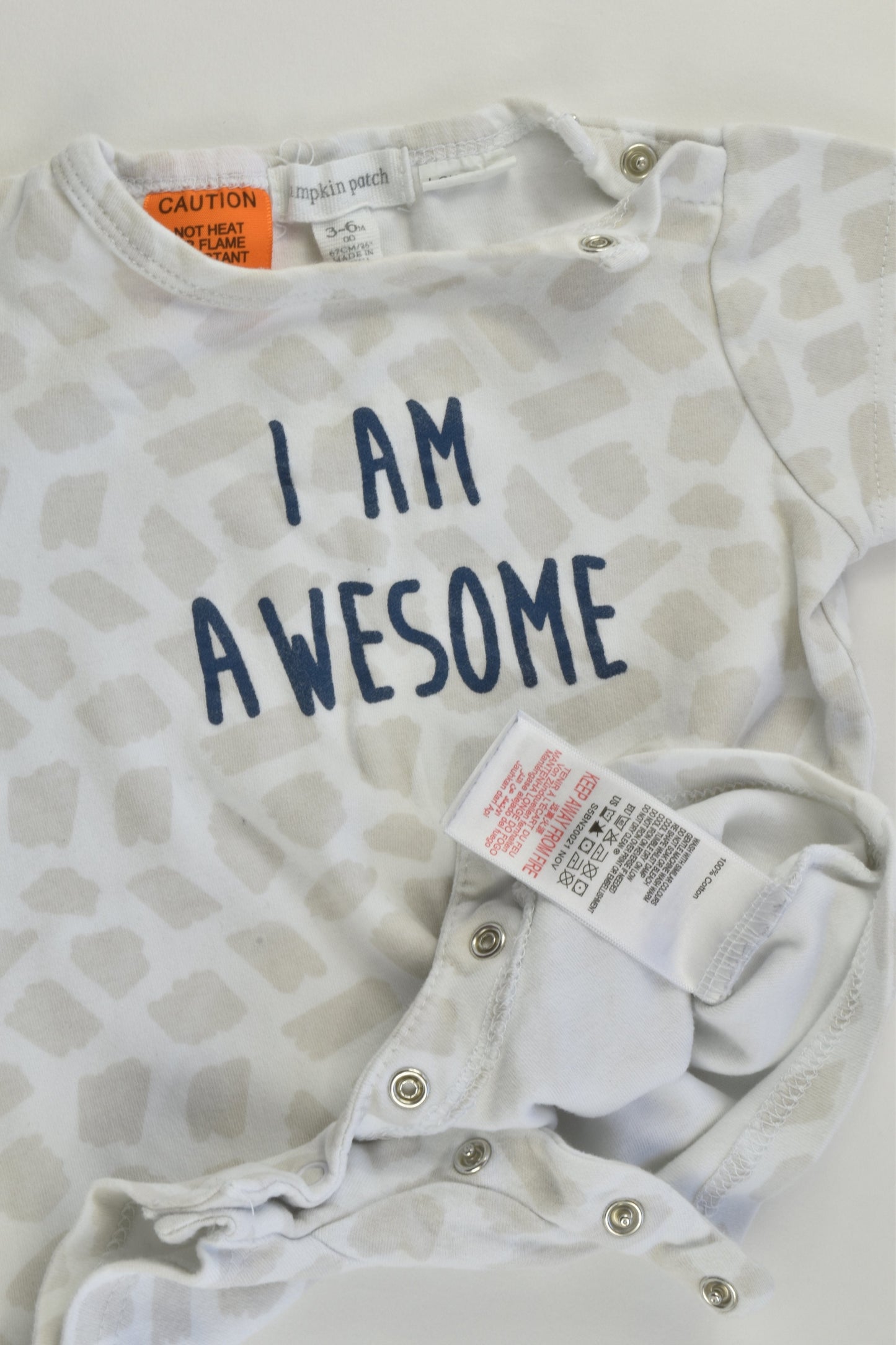 Pumpkin Patch Size 00 (3-6 months) 'I Am Awesome' Short Romper