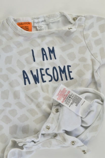 Pumpkin Patch Size 00 (3-6 months) 'I Am Awesome' Short Romper