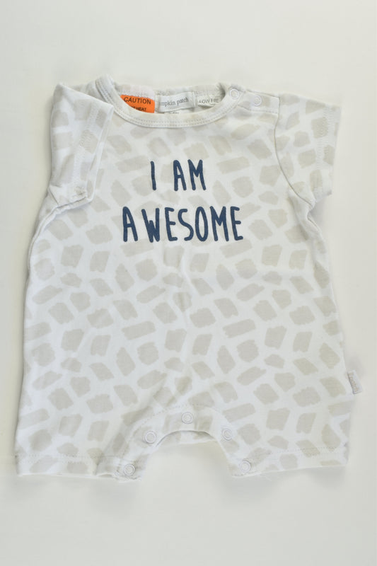 Pumpkin Patch Size 00 (3-6 months) 'I Am Awesome' Short Romper
