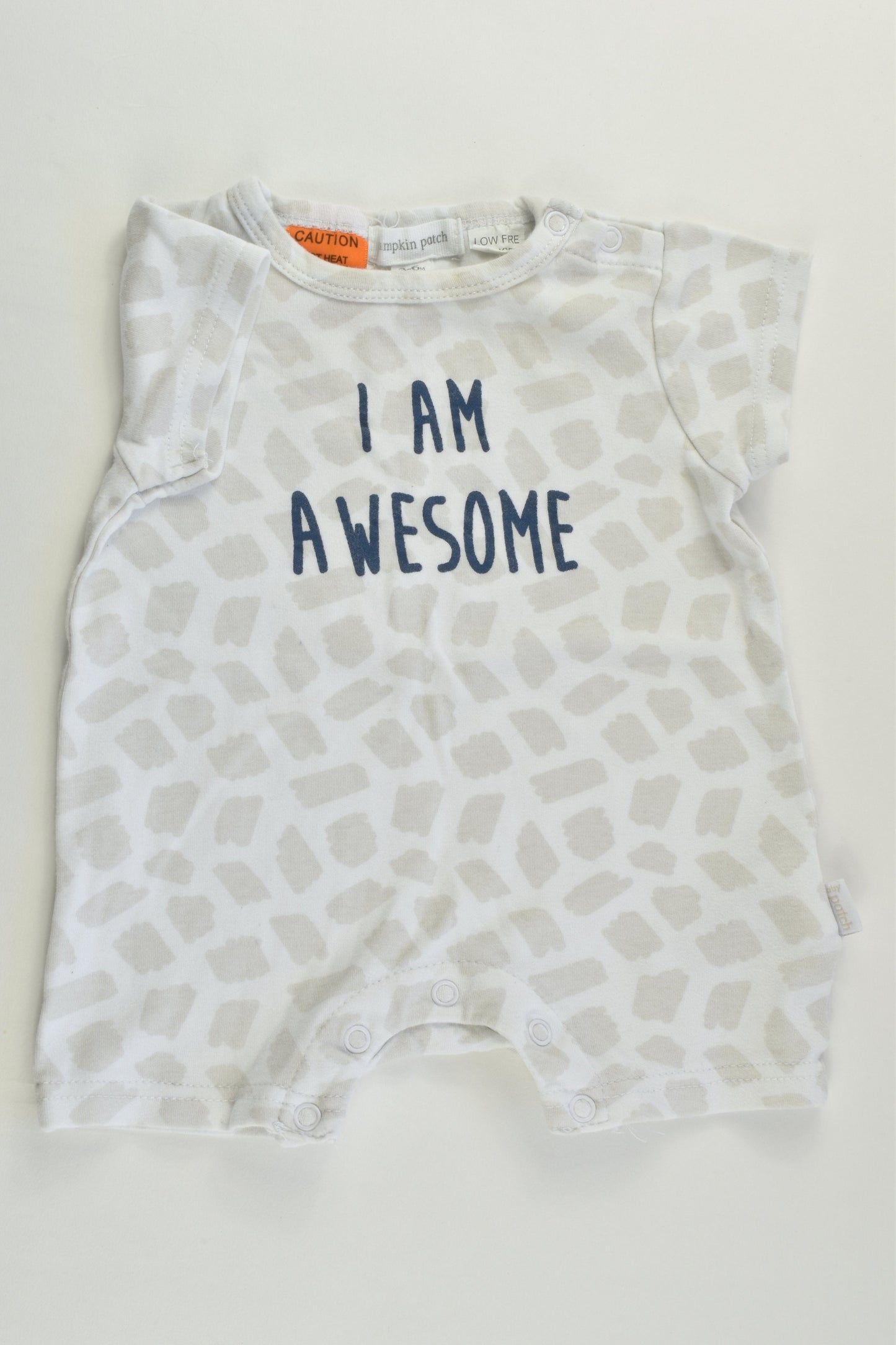 Pumpkin Patch Size 00 (3-6 months) 'I Am Awesome' Short Romper