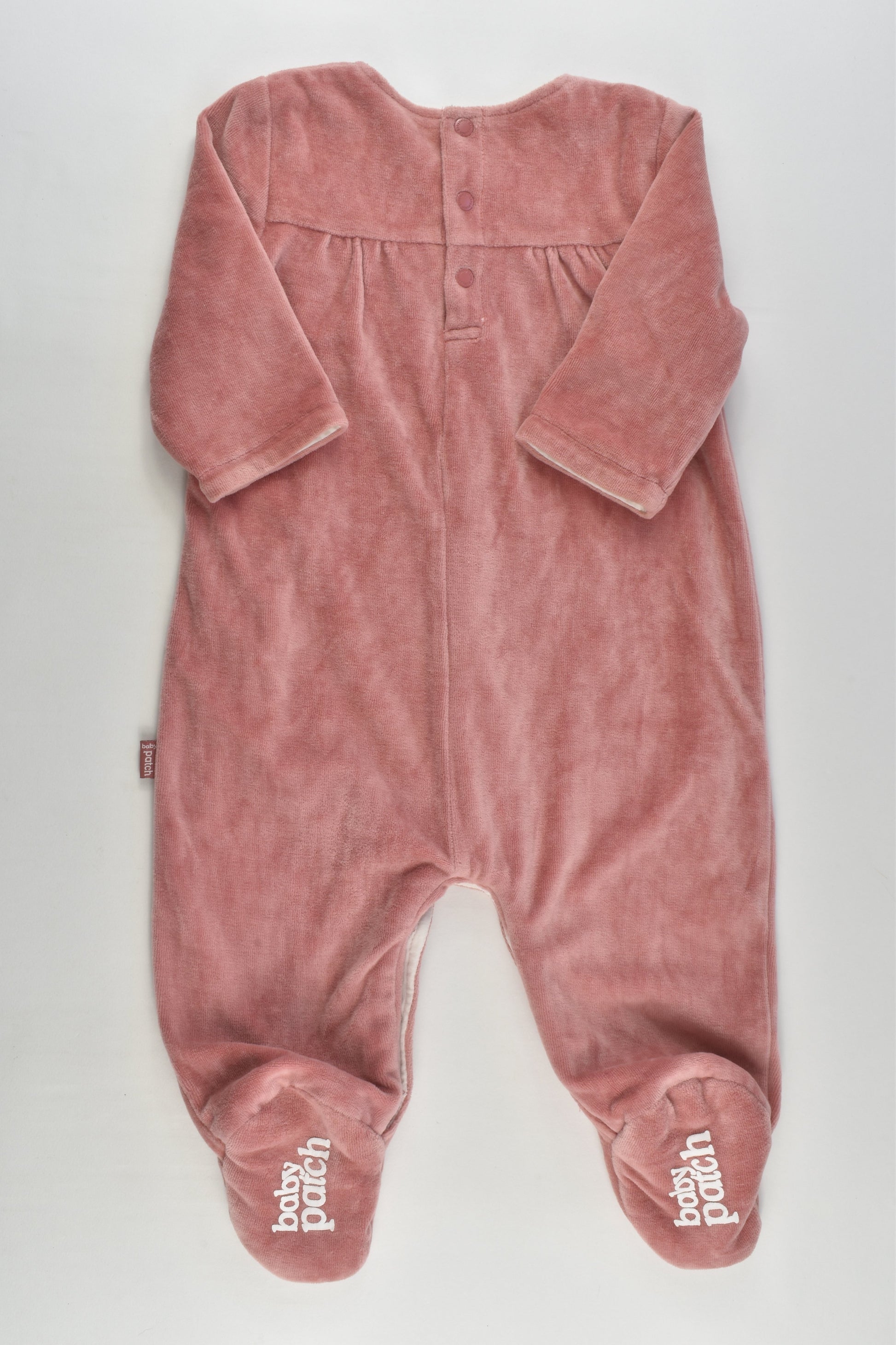 Pumpkin Patch Size 00 Fully Lined Footed Velour Romper