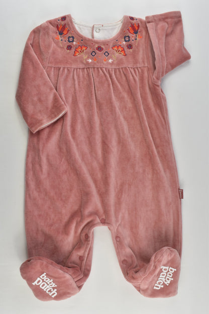 Pumpkin Patch Size 00 Fully Lined Footed Velour Romper