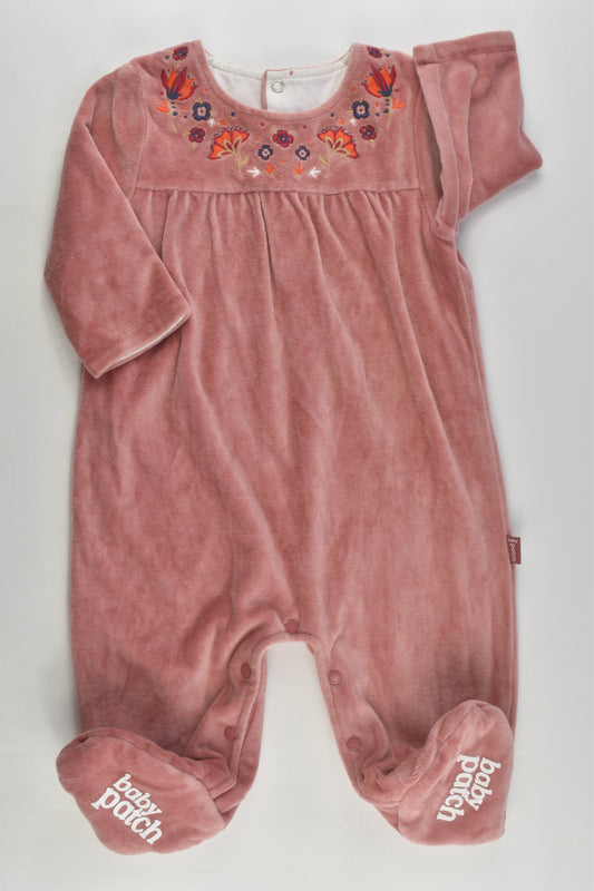 Pumpkin Patch Size 00 Fully Lined Footed Velour Romper