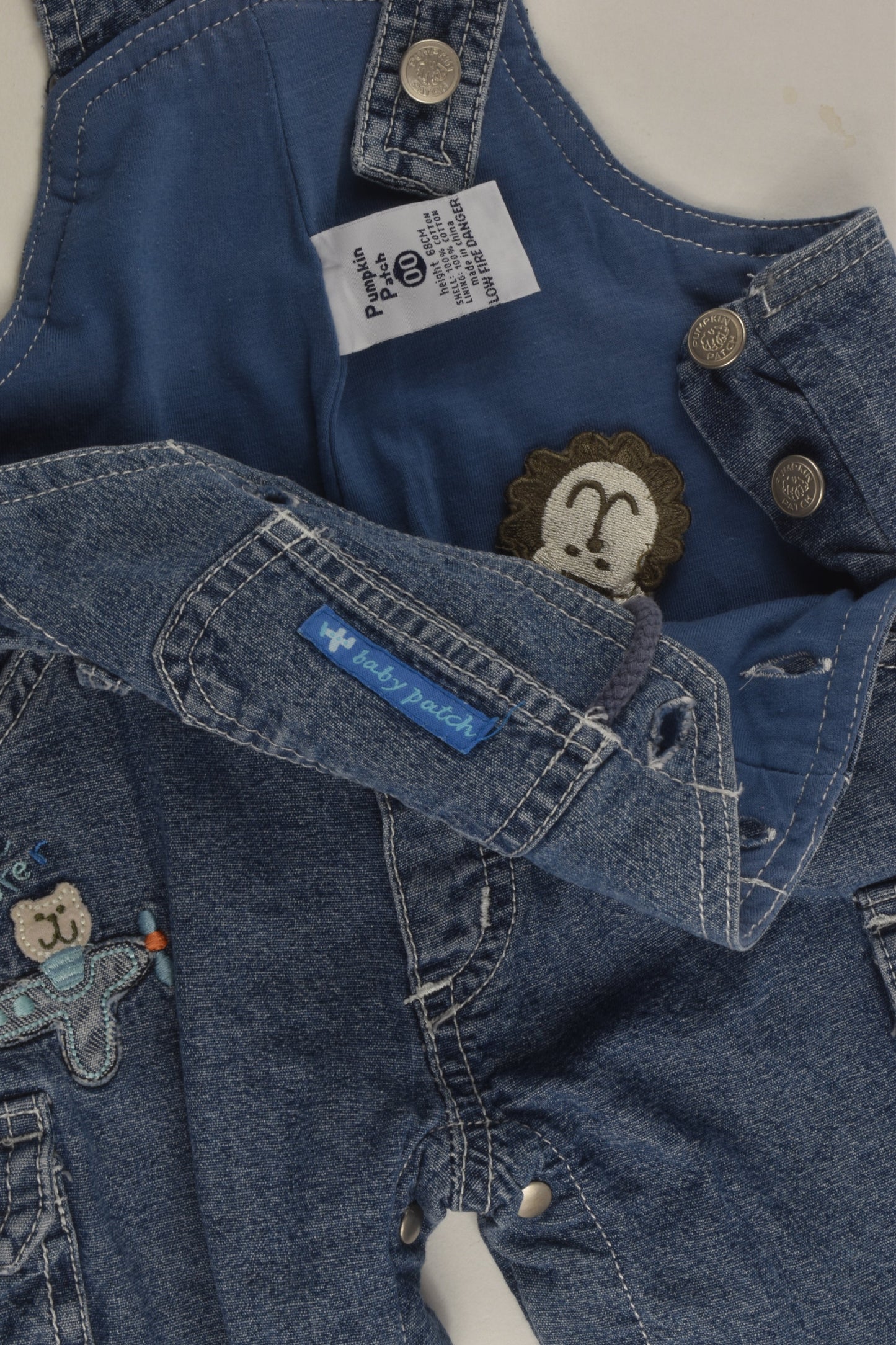 Pumpkin Patch Size 00 Lined Denim Overalls