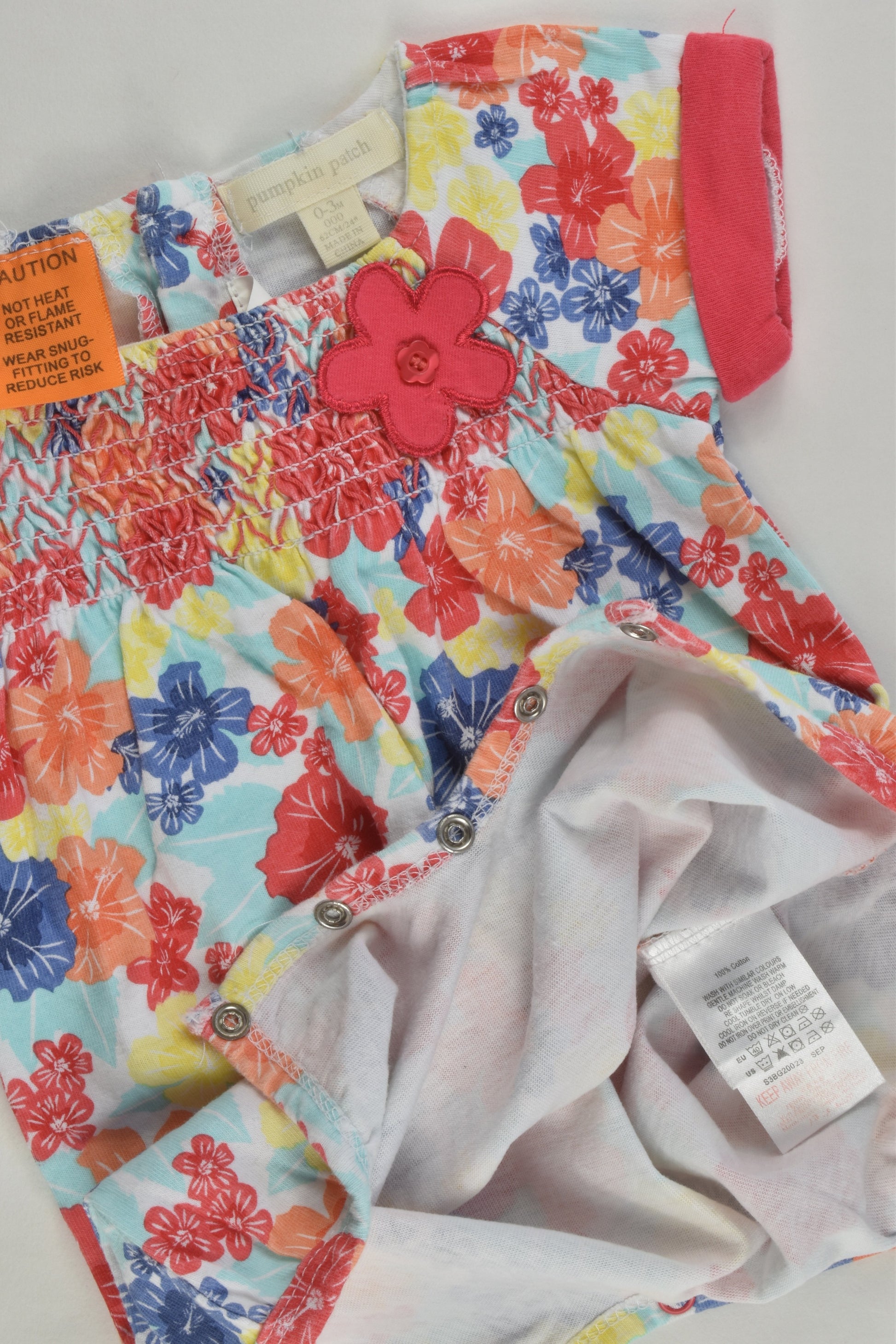 Pumpkin Patch Size 000 Colourful Floral Short Romper