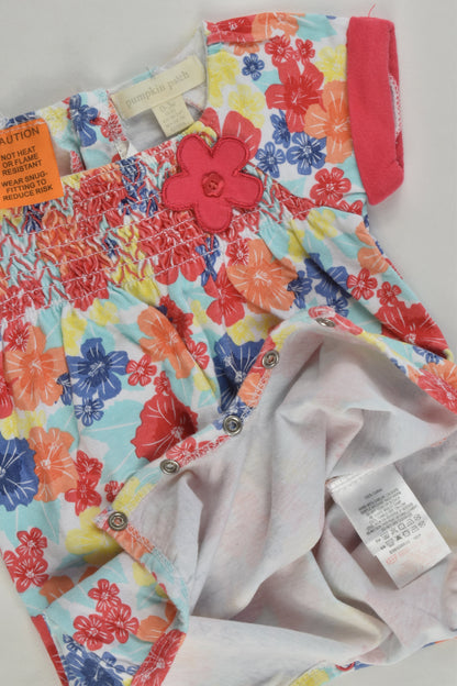 Pumpkin Patch Size 000 Colourful Floral Short Romper
