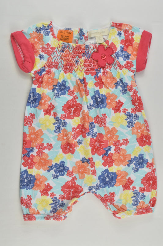 Pumpkin Patch Size 000 Colourful Floral Short Romper
