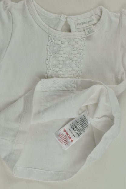 Pumpkin Patch Size 000 Lace Detail T-shirt