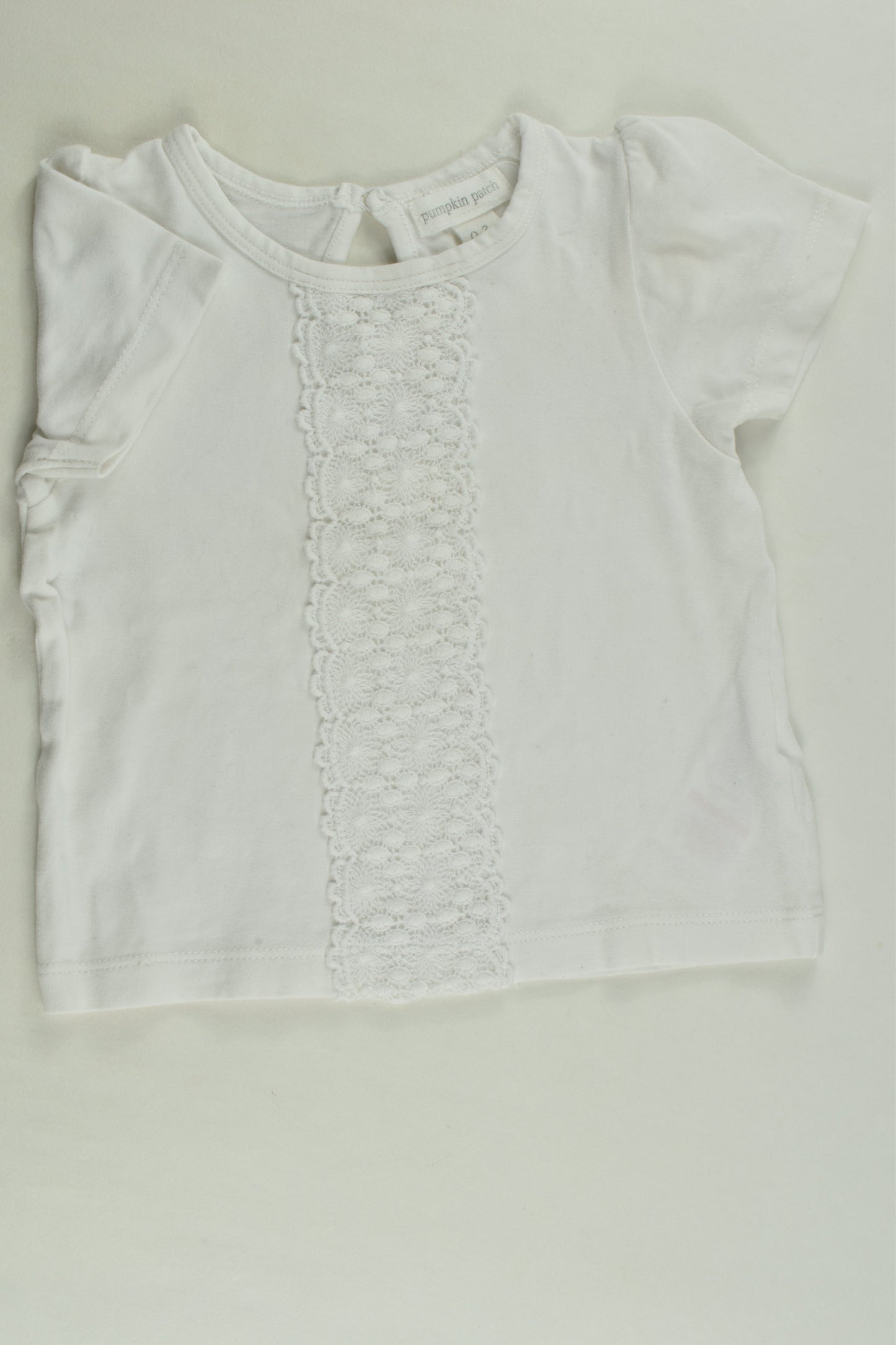 Pumpkin Patch Size 000 Lace Detail T-shirt