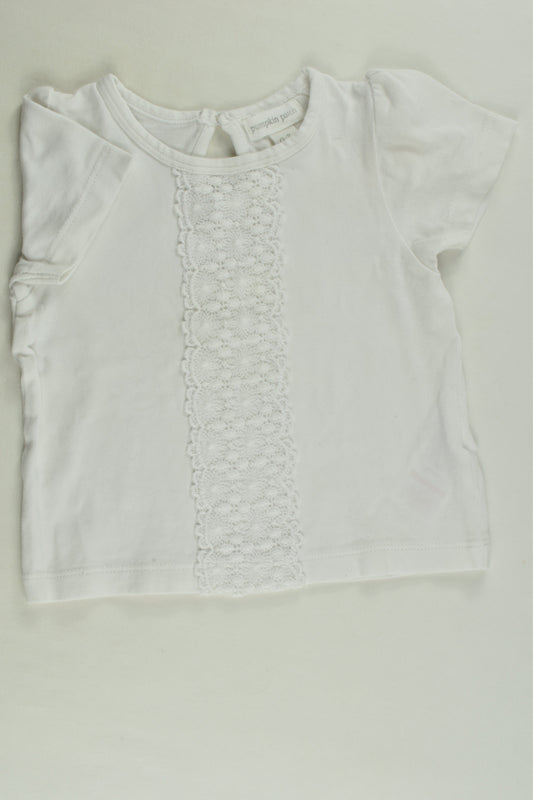 Pumpkin Patch Size 000 Lace Detail T-shirt