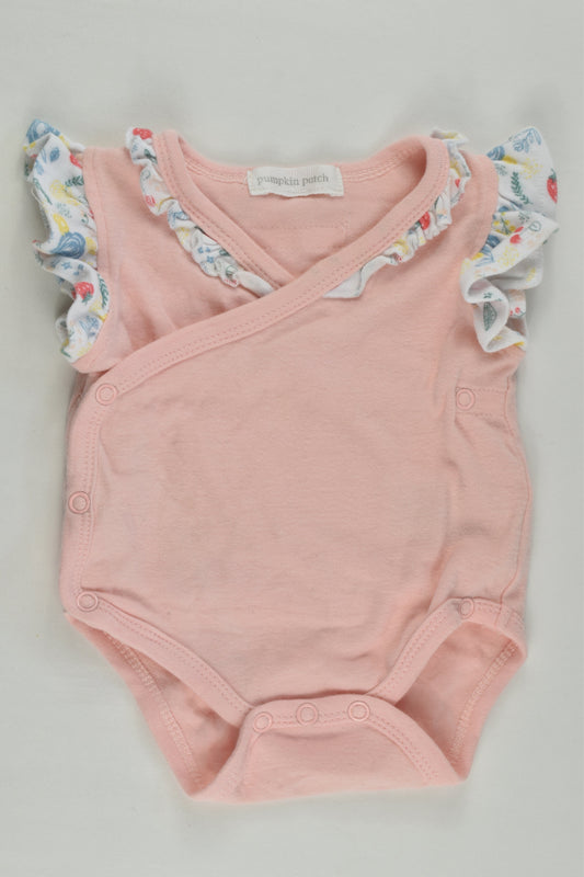 Pumpkin Patch Size 0000 'Made With Love' Wrap Bodysuit