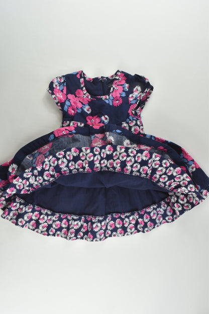 Pumpkin Patch Size 1 (12-18 months) Lined Floral Dress