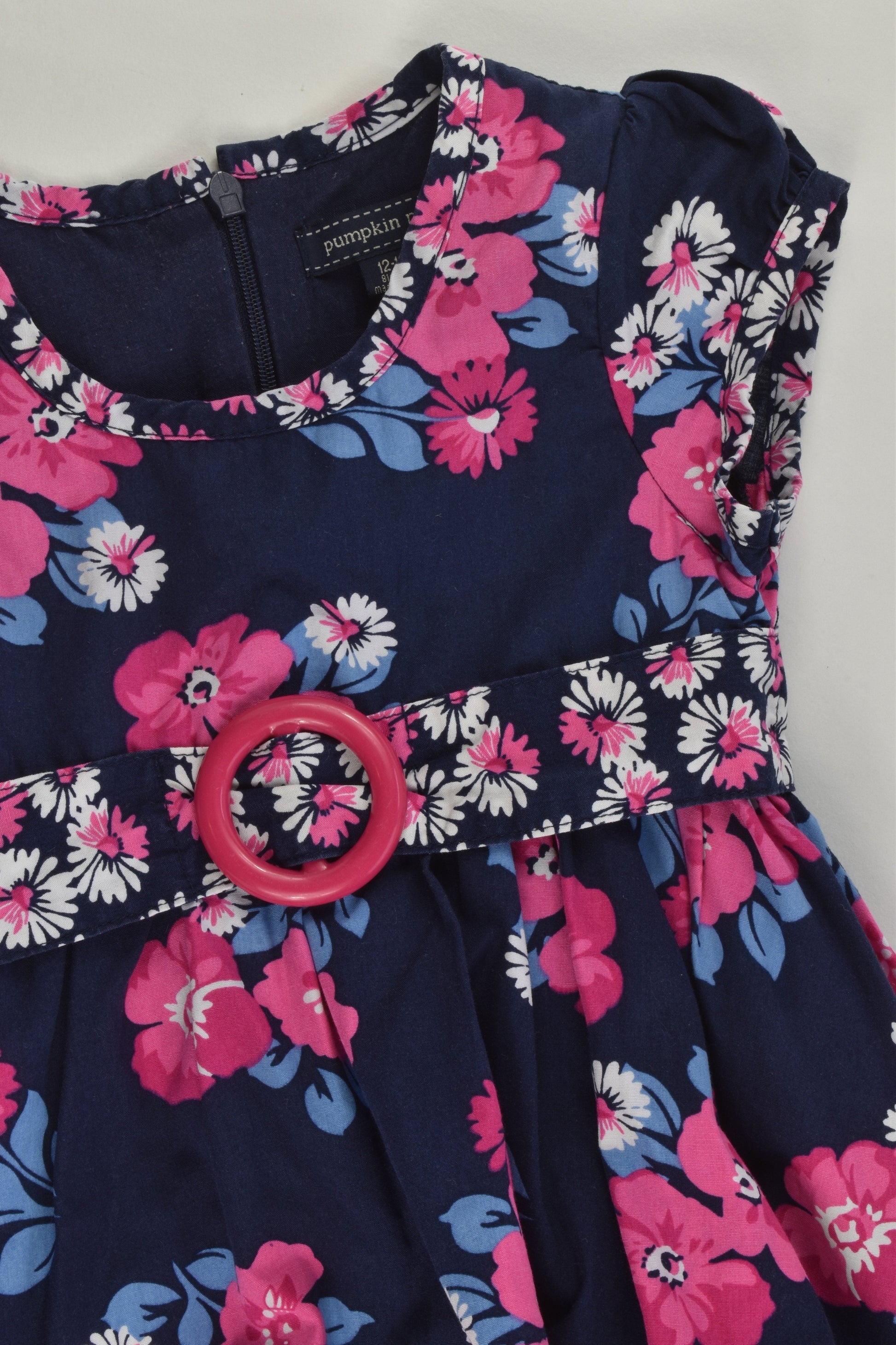Pumpkin Patch Size 1 (12-18 months) Lined Floral Dress