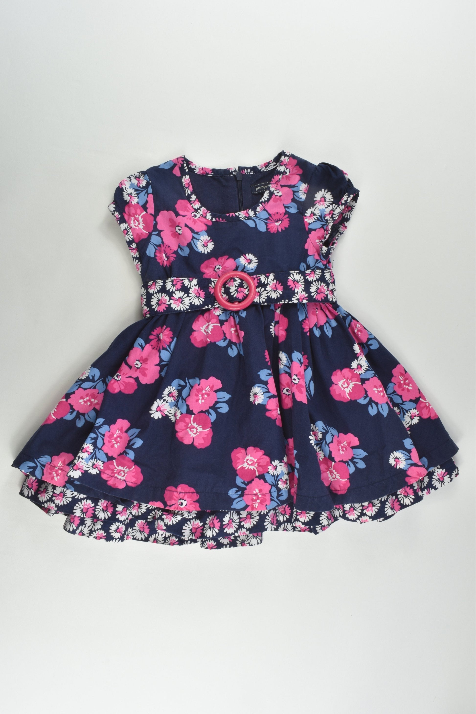 Pumpkin Patch Size 1 (12-18 months) Lined Floral Dress