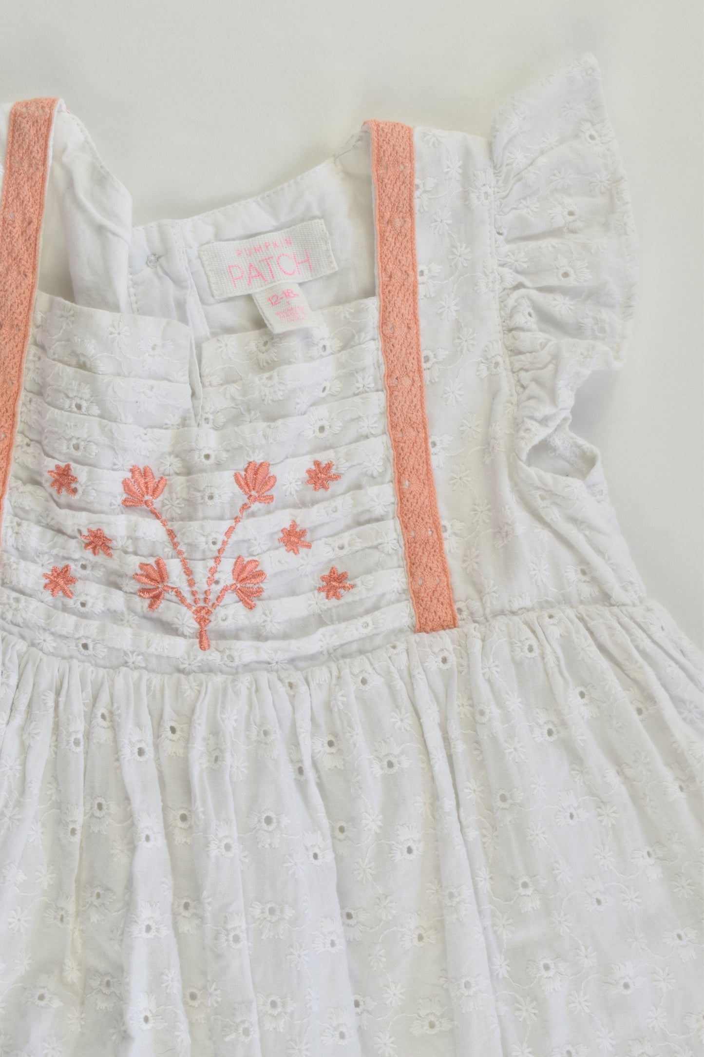 Pumpkin Patch Size 1 (12-18 months) Lined Lace Dress