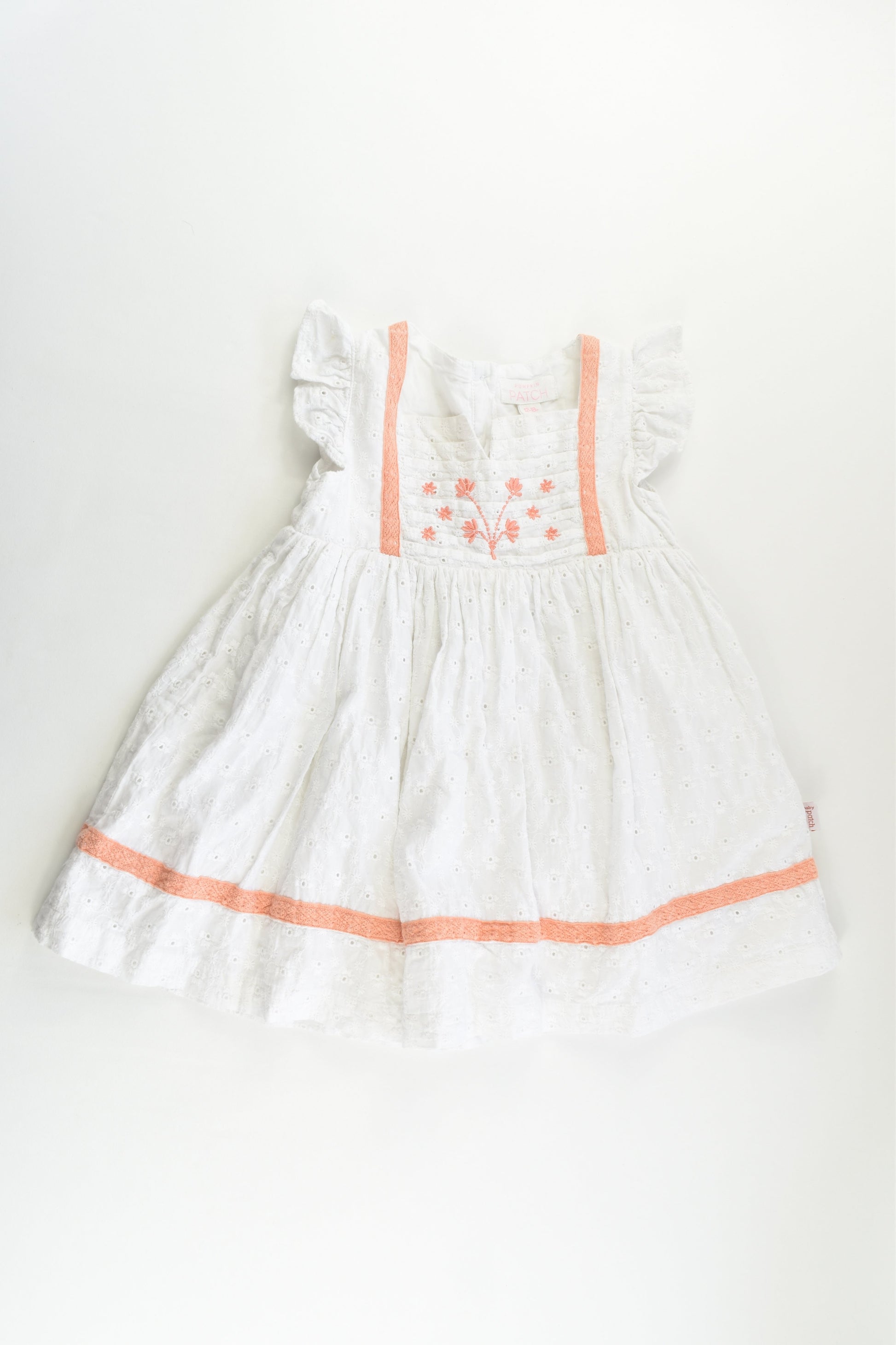 Pumpkin Patch Size 1 (12-18 months) Lined Lace Dress