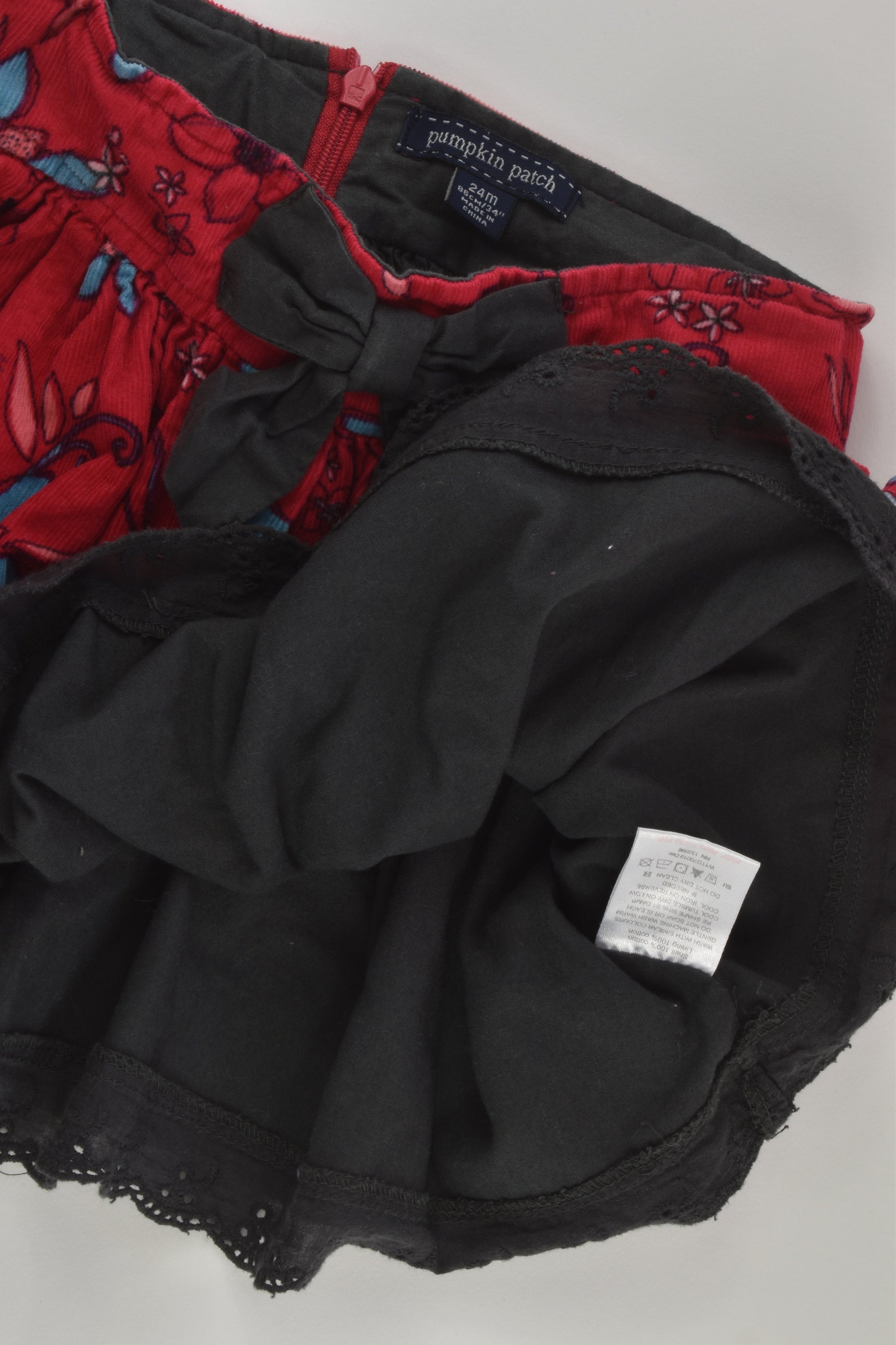 Pumpkin Patch Size 1-2 Lined Cord Skirt