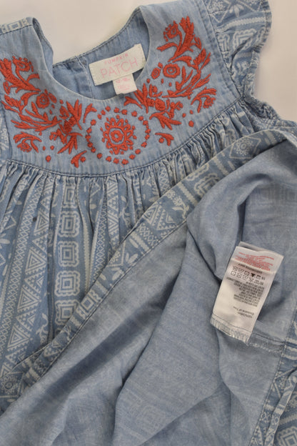 Pumpkin Patch Size 1 Embroidery Denim Dress