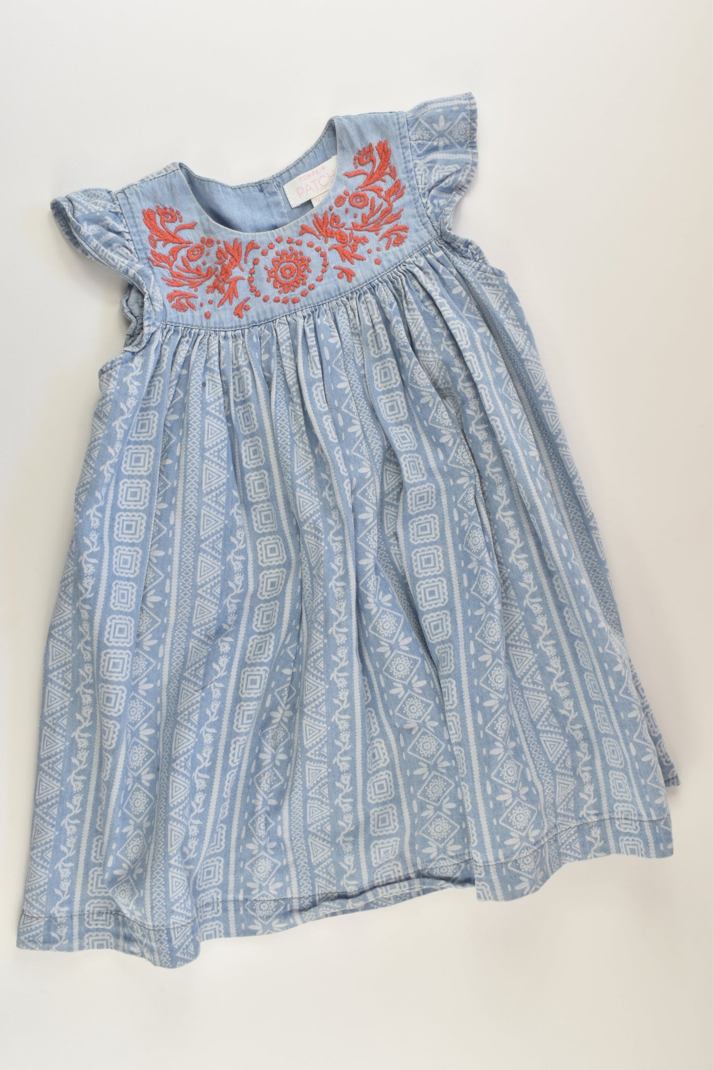 Pumpkin Patch Size 1 Embroidery Denim Dress