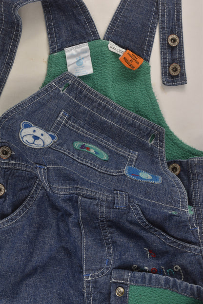 Pumpkin Patch Size 1 Fleece Lined Denim Overalls