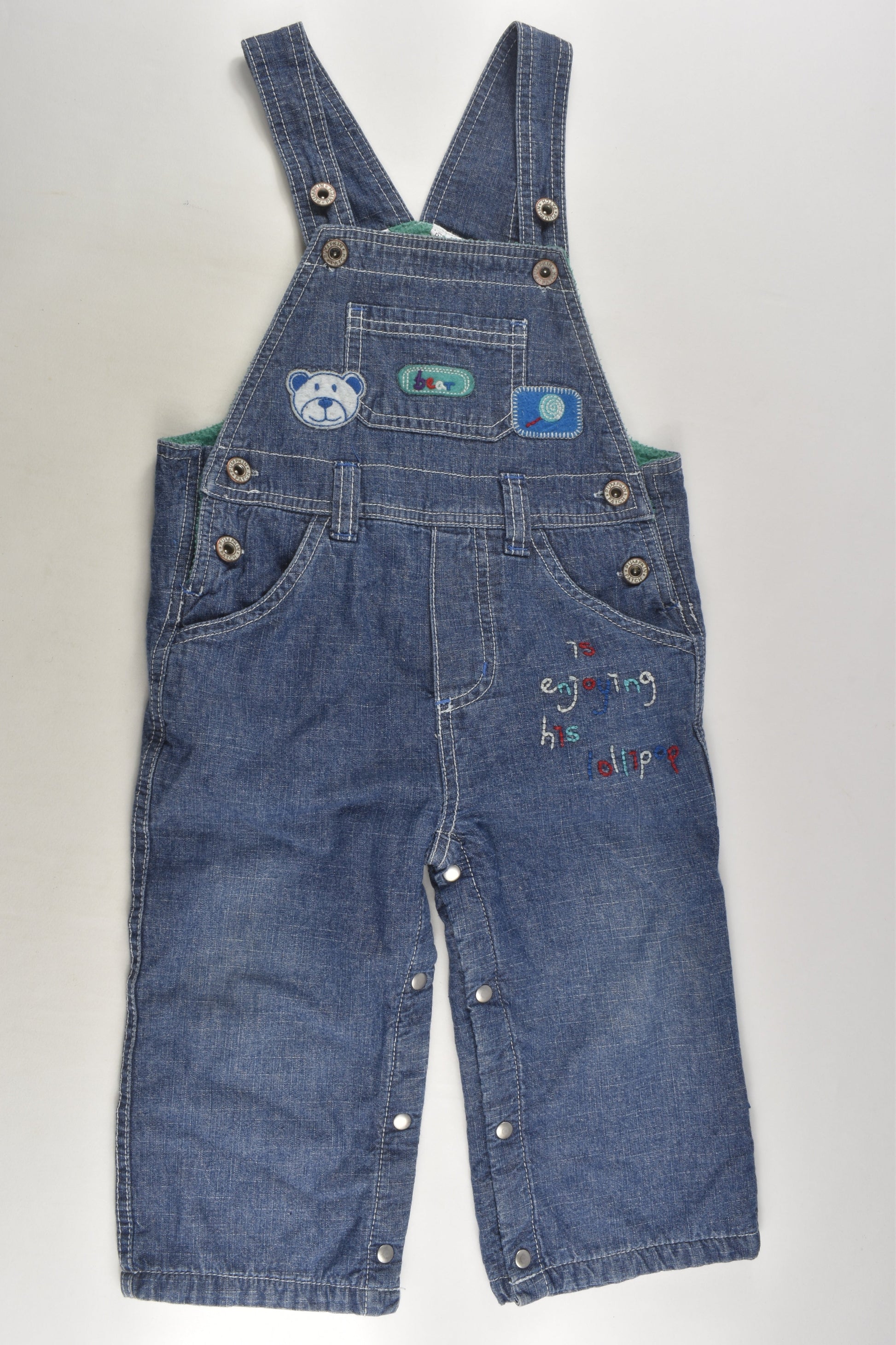 Pumpkin Patch Size 1 Fleece Lined Denim Overalls