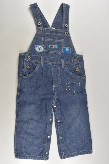 Pumpkin Patch Size 1 Fleece Lined Denim Overalls