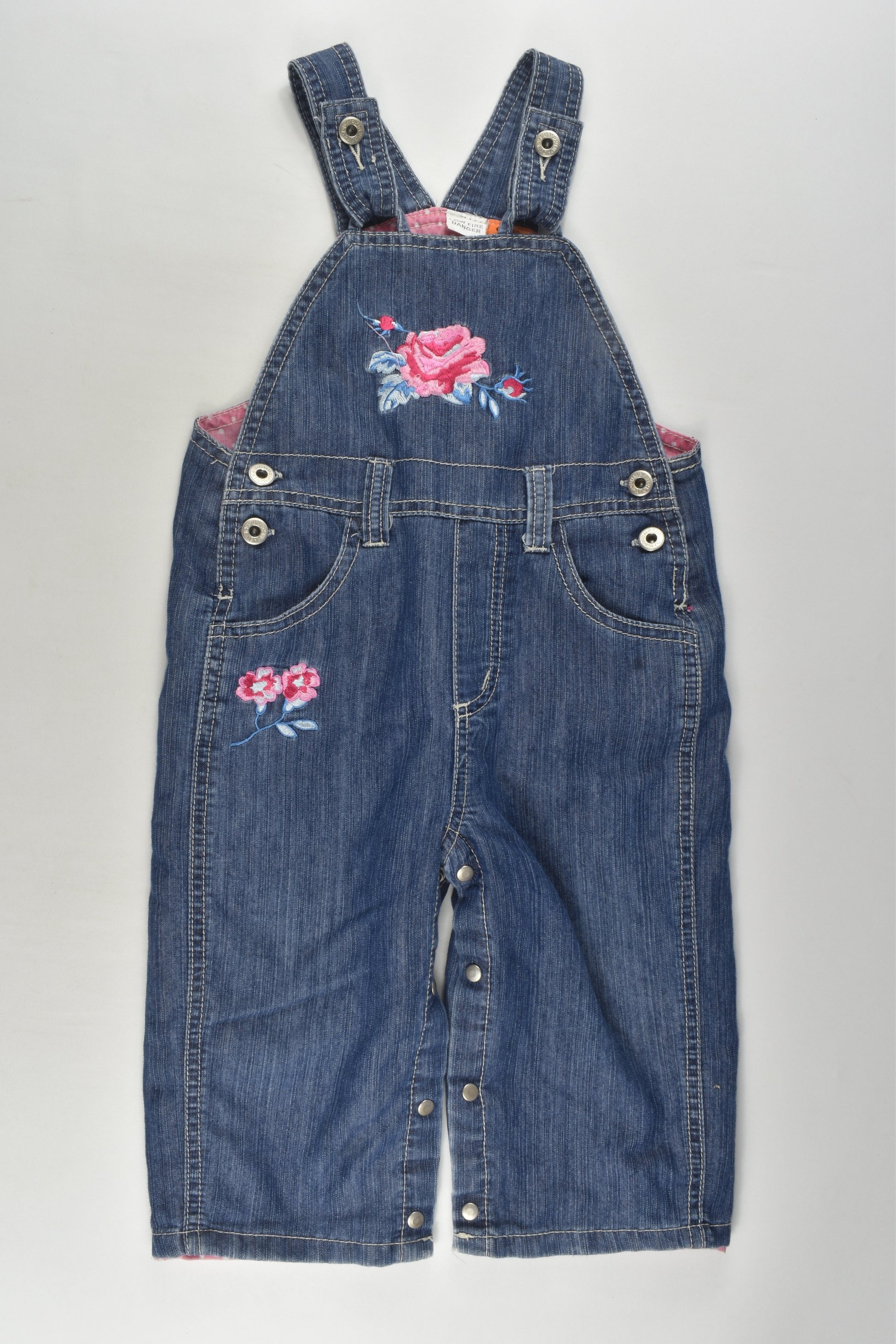 Pumpkin Patch Size 1 Lined Denim Overalls