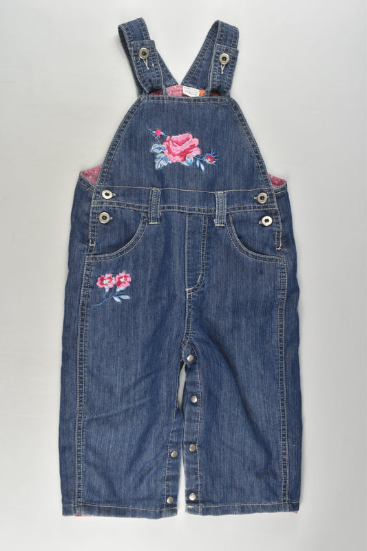 Pumpkin Patch Size 1 Lined Denim Overalls