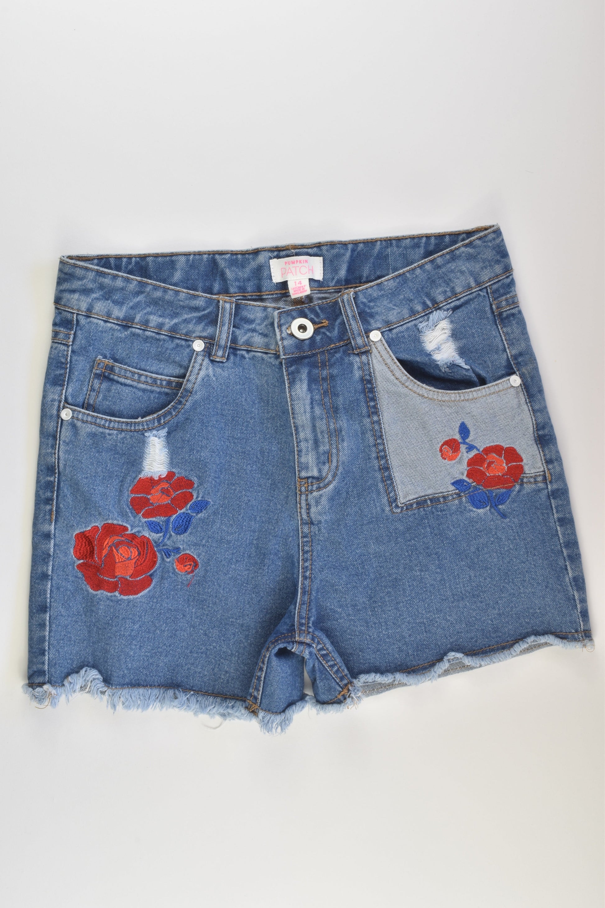Pumpkin Patch Size 14 Embroidery Denim Shorts – MiniMe Preloved