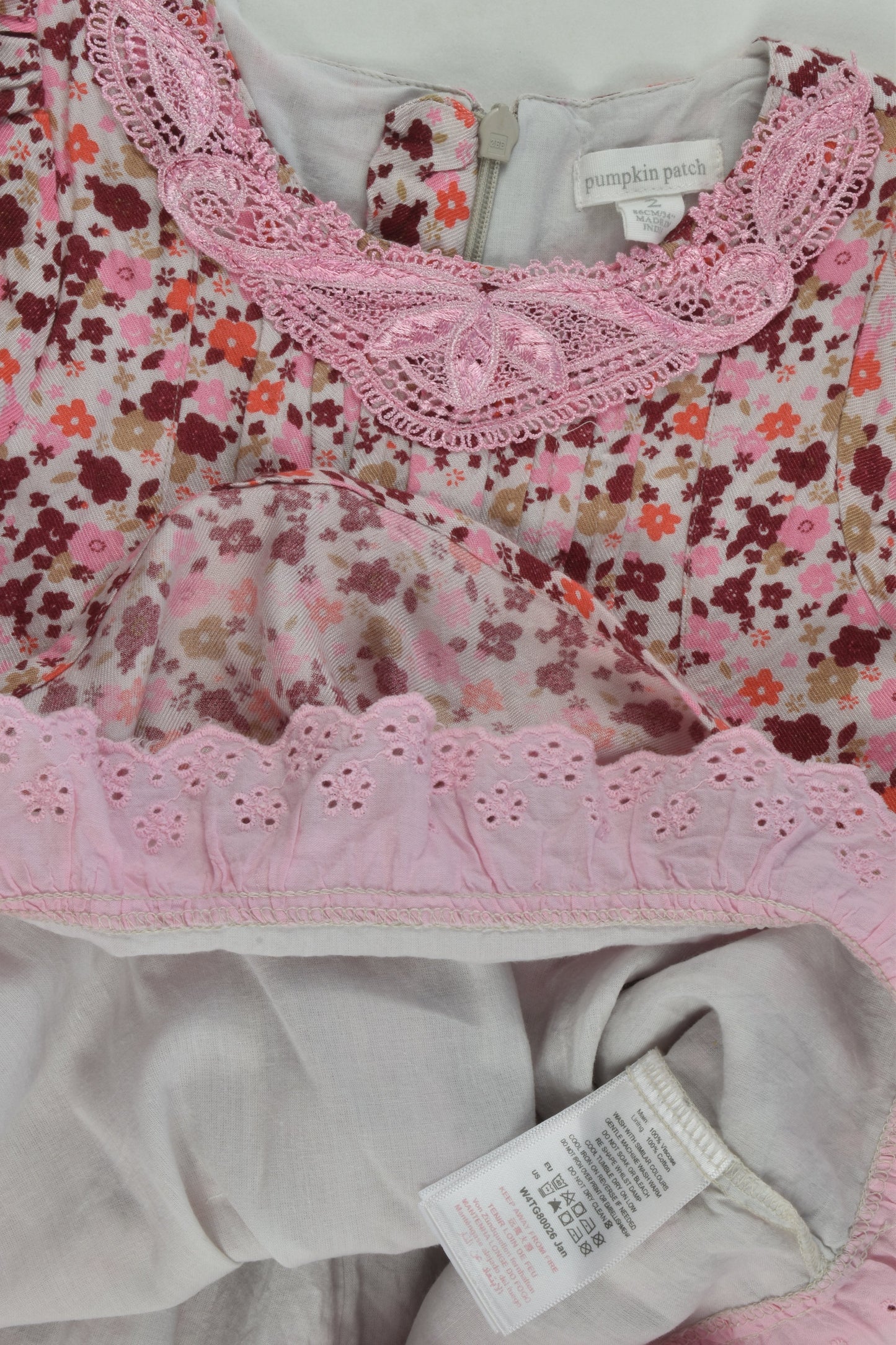 Pumpkin Patch Size 2 Lined Floral Dress