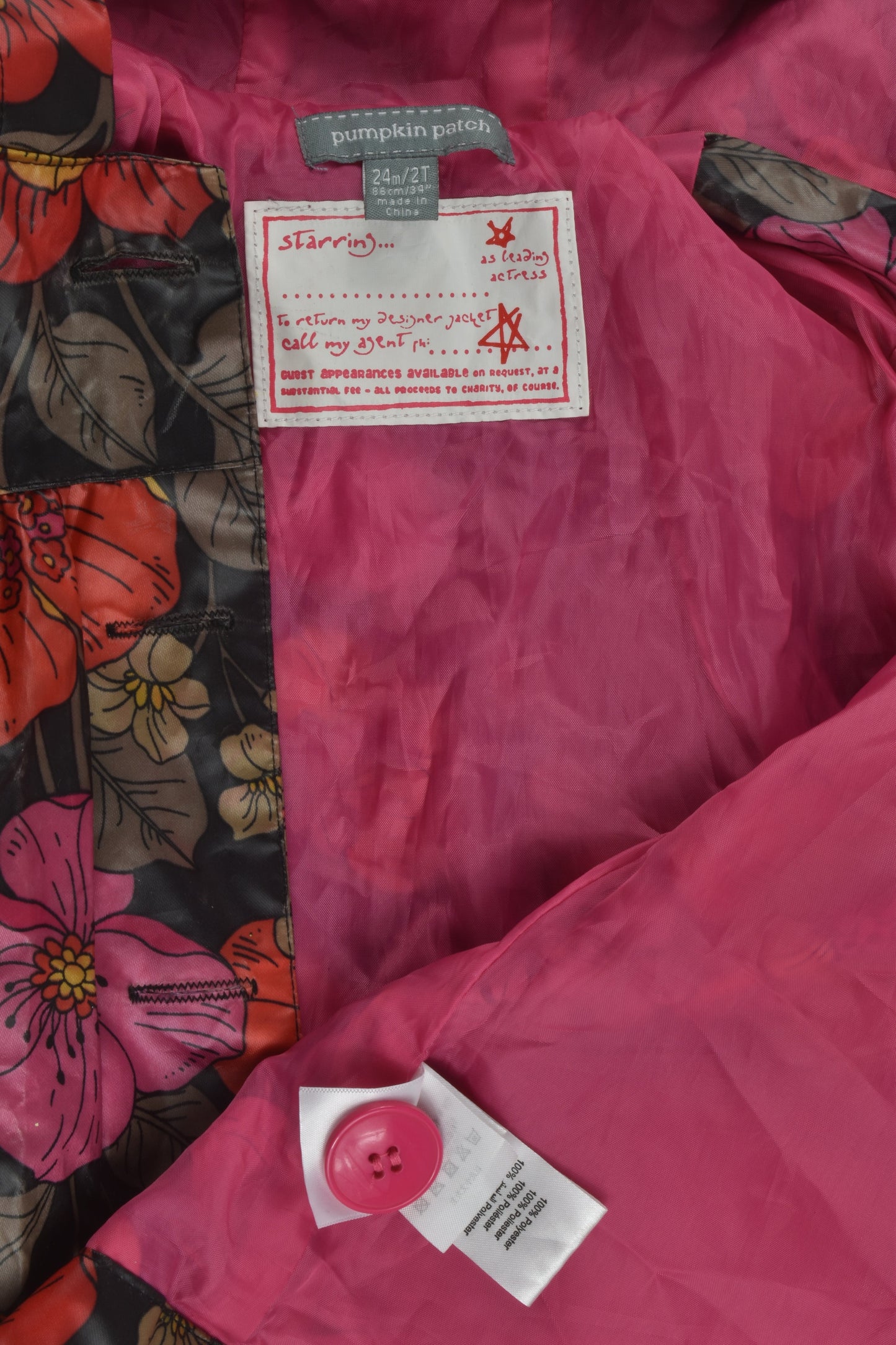 Pumpkin Patch Size 2 Rain Jacket