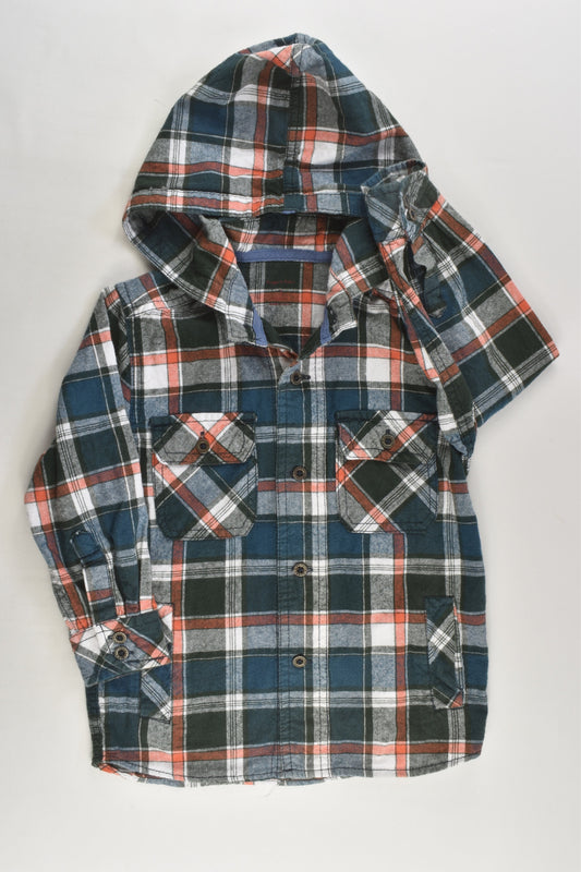 Pumpkin Patch Size 3 Checked Hooded Shirt
