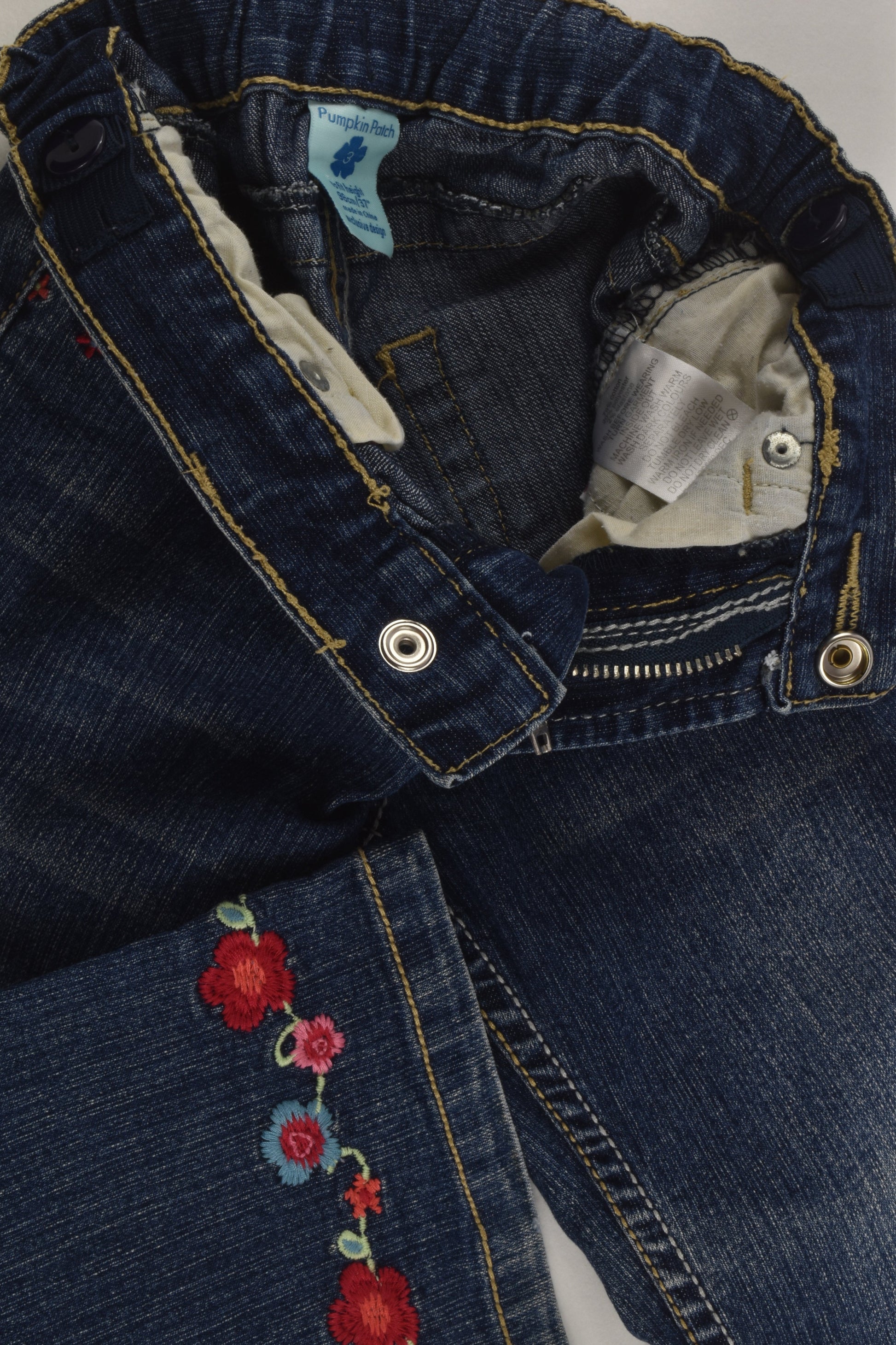 Pumpkin Patch Size 3 Embroidery Denim Pants